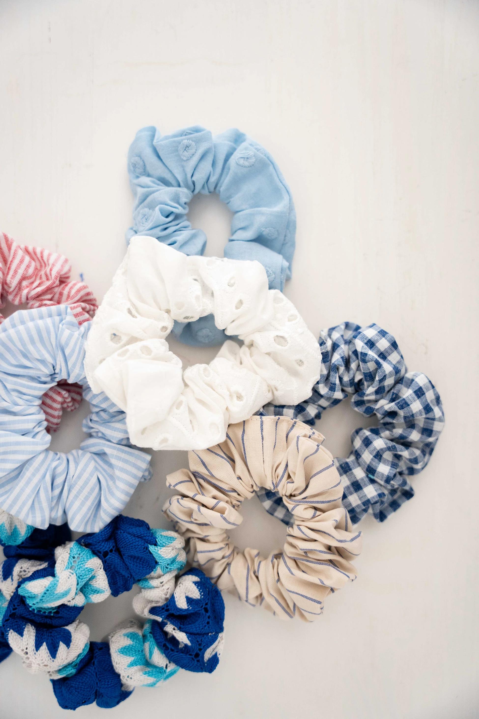 2’Lİ LASTİK TOKA (SCRUNCHIE) SETİ - PAMUK & KETEN LASTİK TOKA SETİ