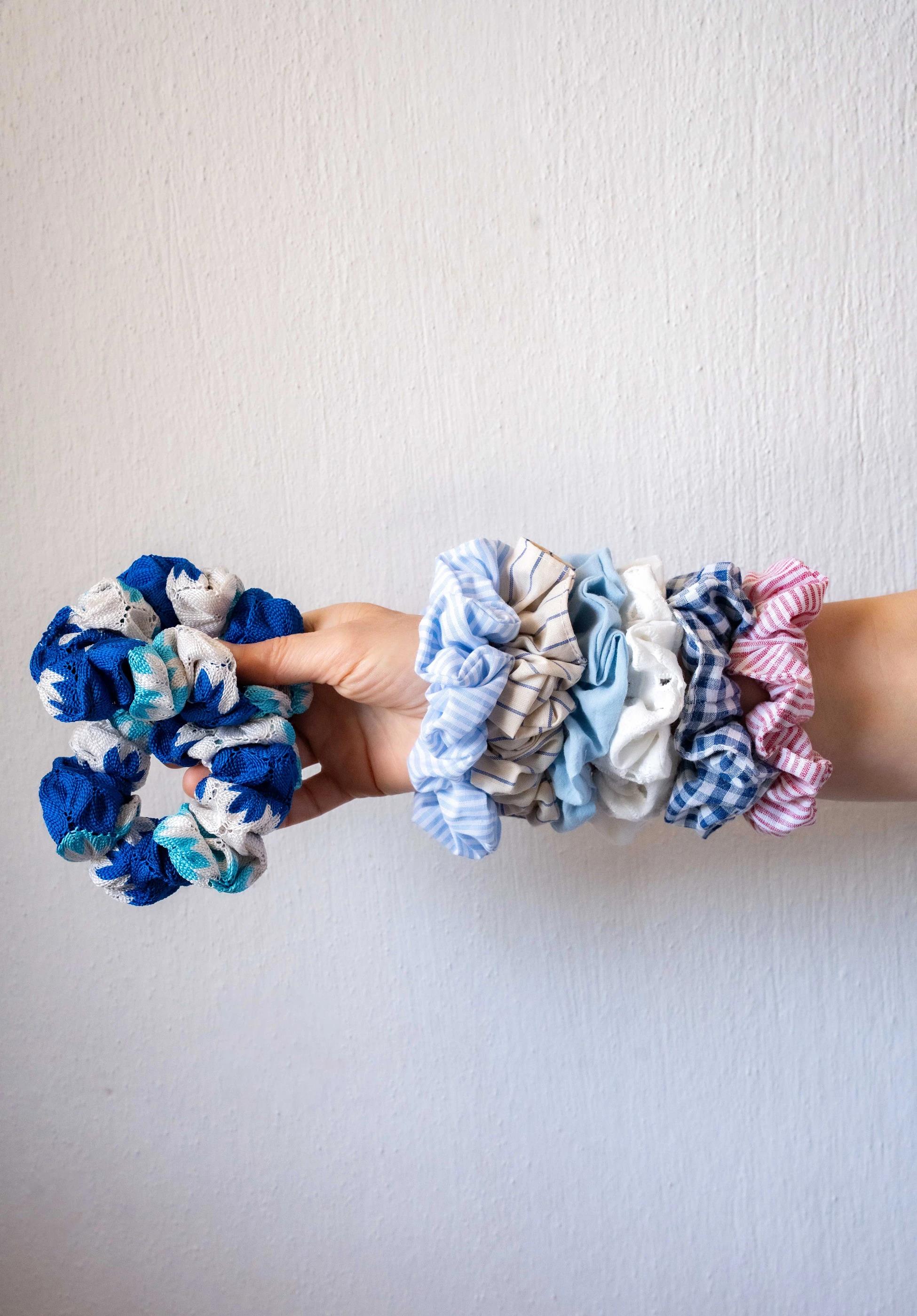 2’Lİ LASTİK TOKA (SCRUNCHIE) SETİ - PAMUK & KETEN LASTİK TOKA SETİ