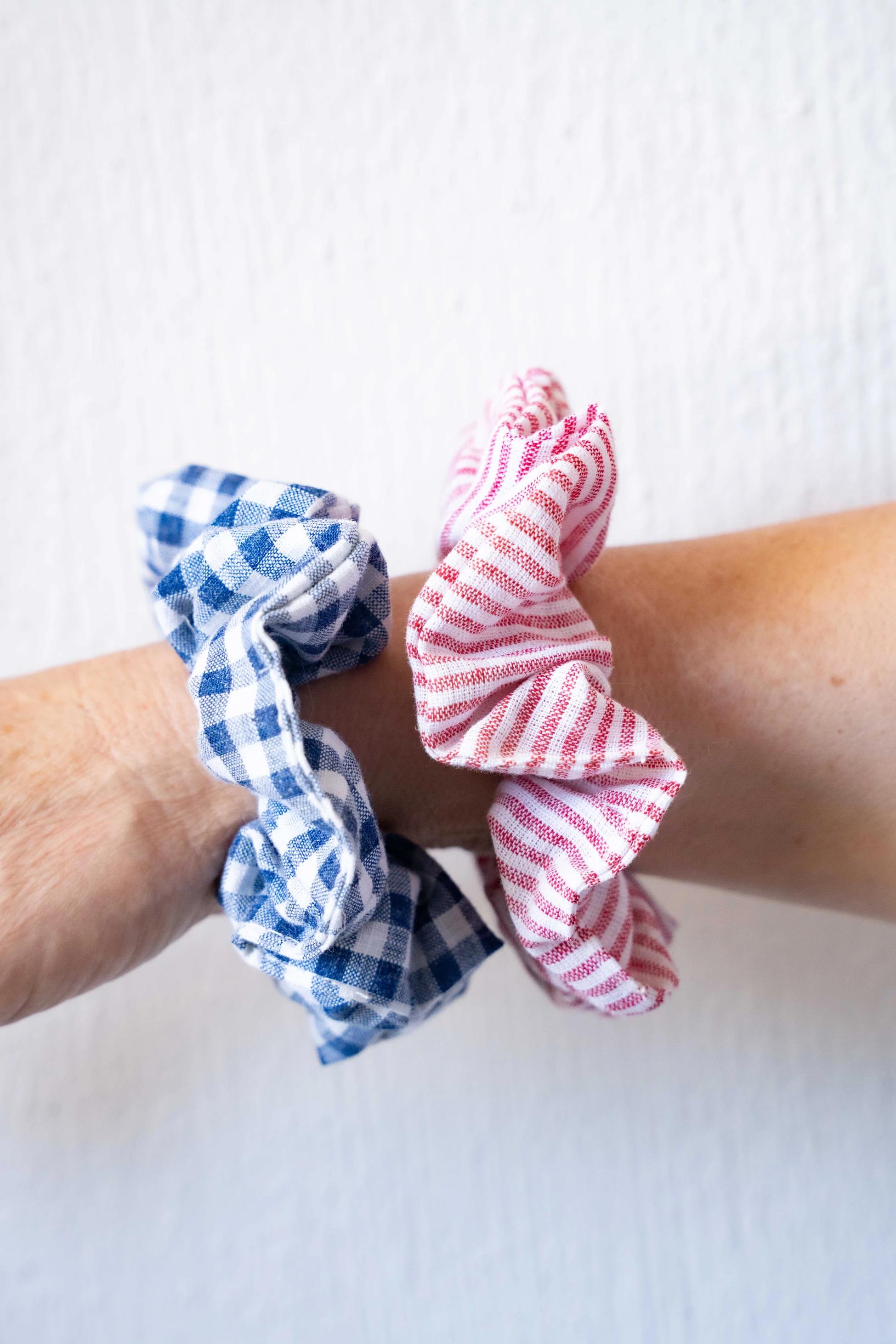 2’Lİ LASTİK TOKA (SCRUNCHIE) SETİ - PAMUK & KETEN LASTİK TOKA SETİ