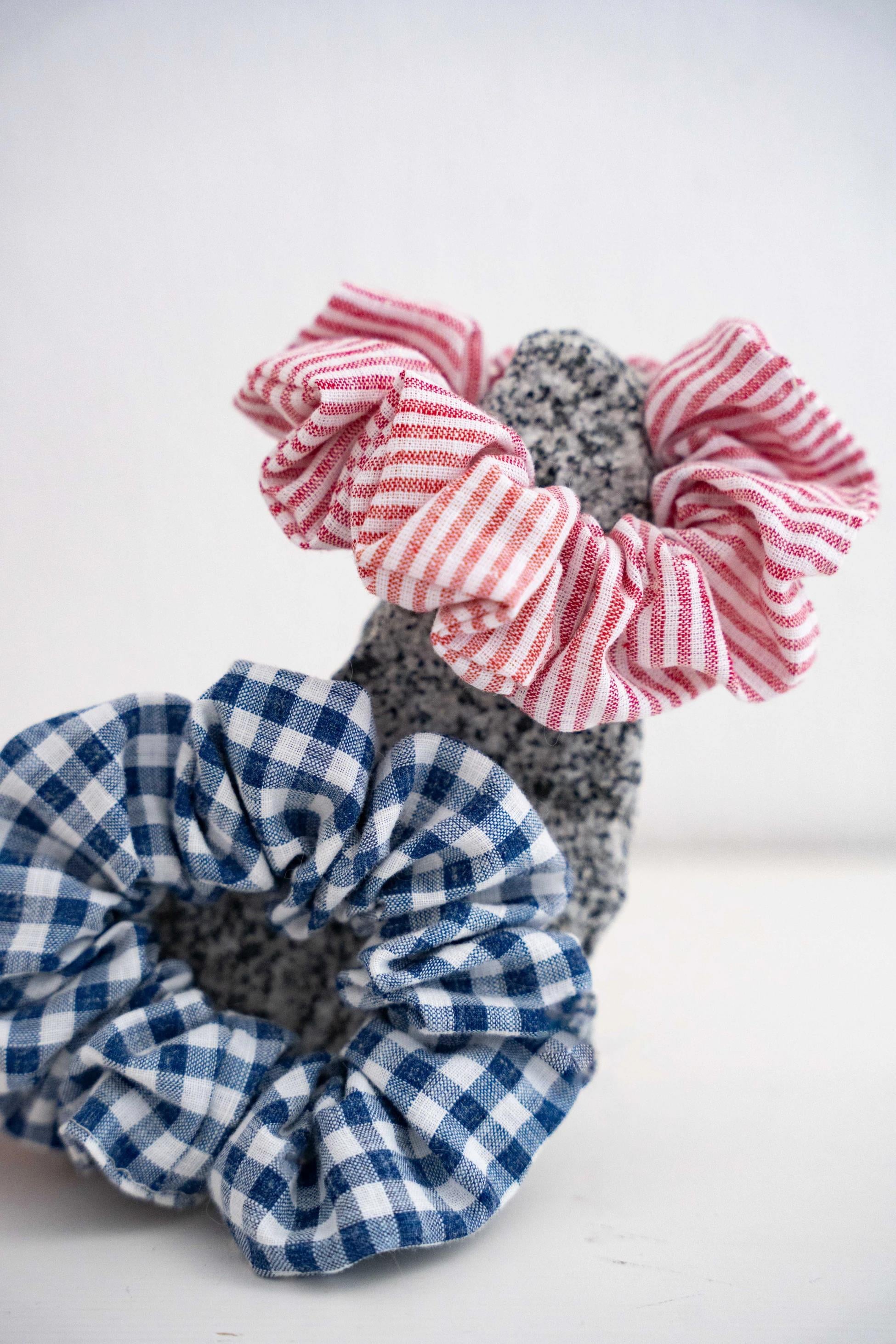 2’Lİ LASTİK TOKA (SCRUNCHIE) SETİ - PAMUK & KETEN LASTİK TOKA SETİ