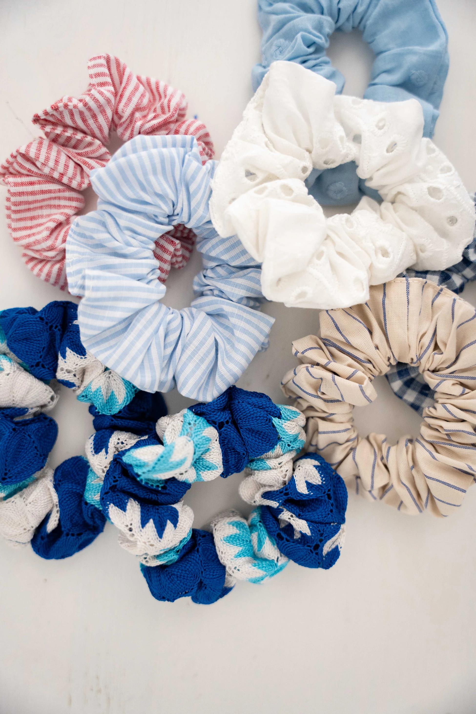 2’Lİ LASTİK TOKA (SCRUNCHIE) SETİ - PAMUK & KETEN LASTİK TOKA SETİ