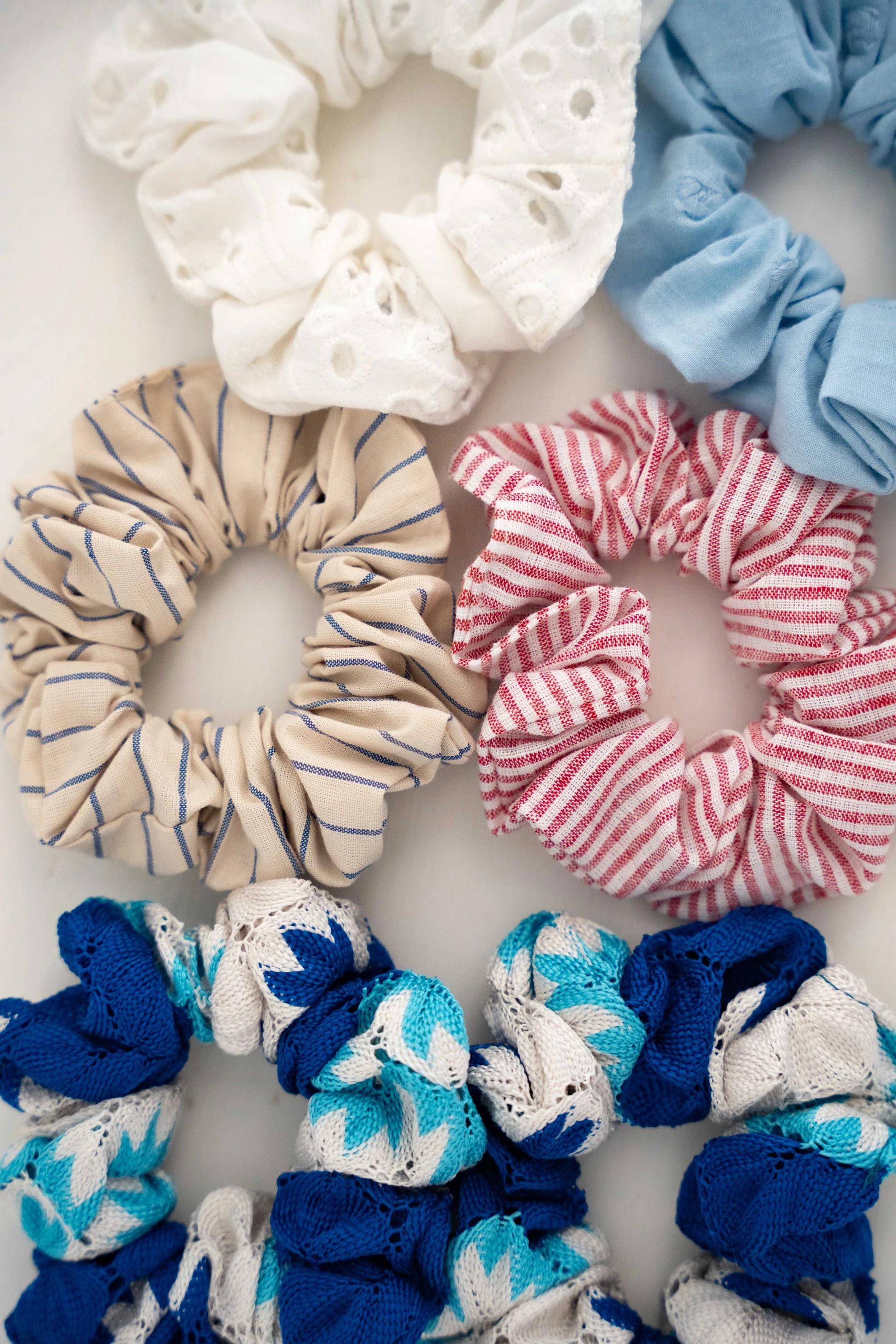 2’Lİ LASTİK TOKA (SCRUNCHIE) SETİ - PAMUK & KETEN LASTİK TOKA SETİ