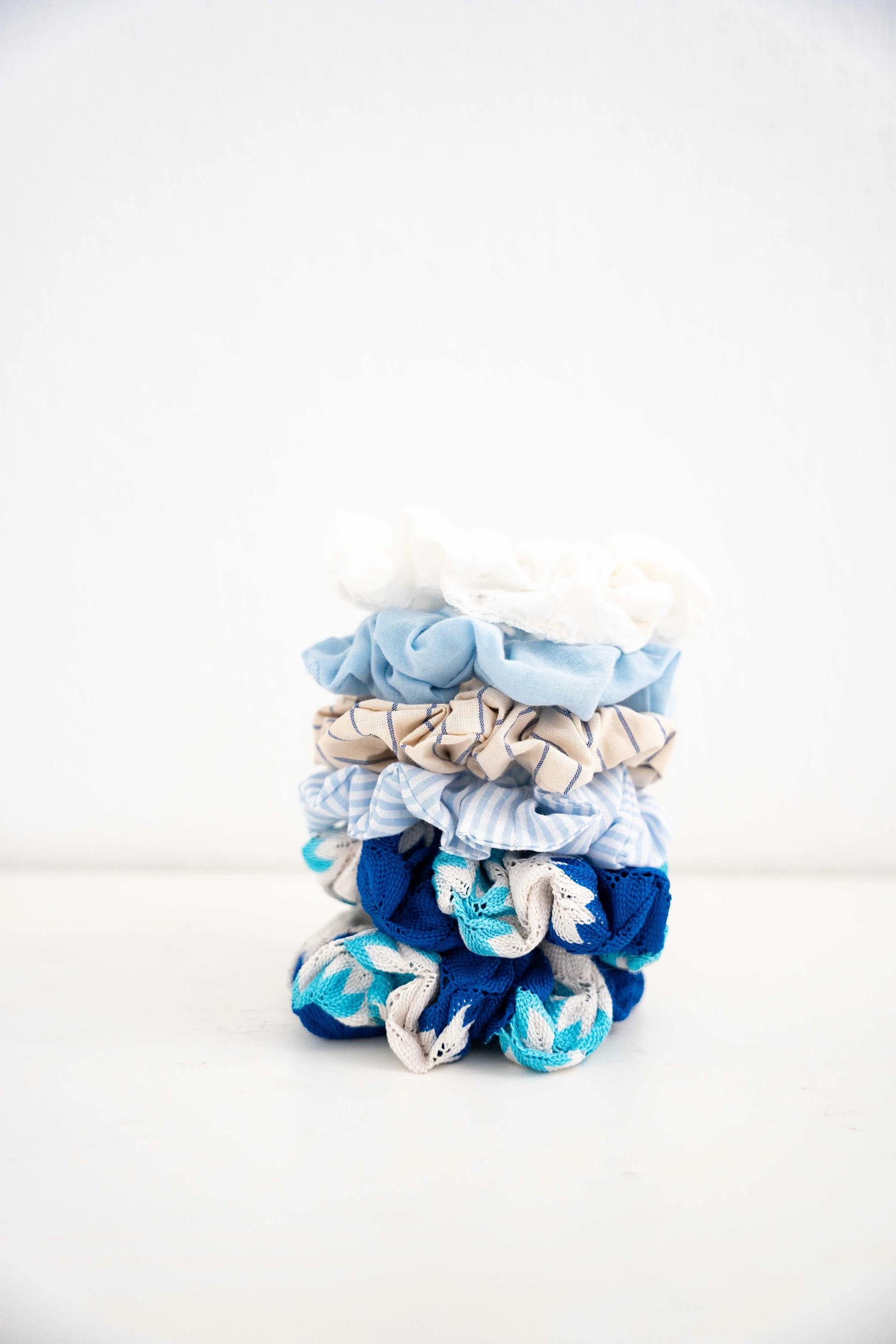 2’Lİ LASTİK TOKA (SCRUNCHIE) SETİ - PAMUK & KETEN LASTİK TOKA SETİ