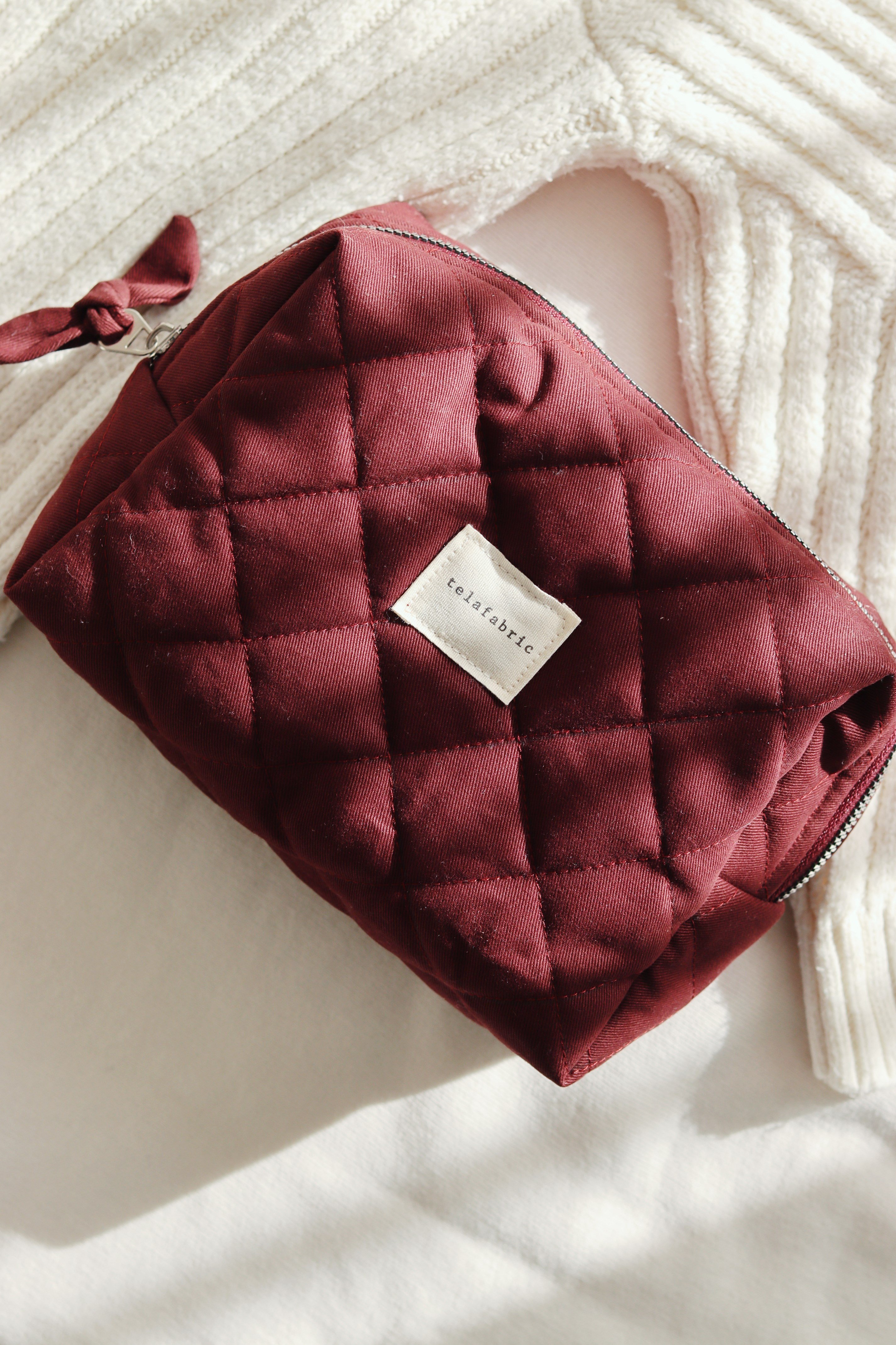 BORDO GABARDİN MAKYAJ ÇANTASI & CLUTCH