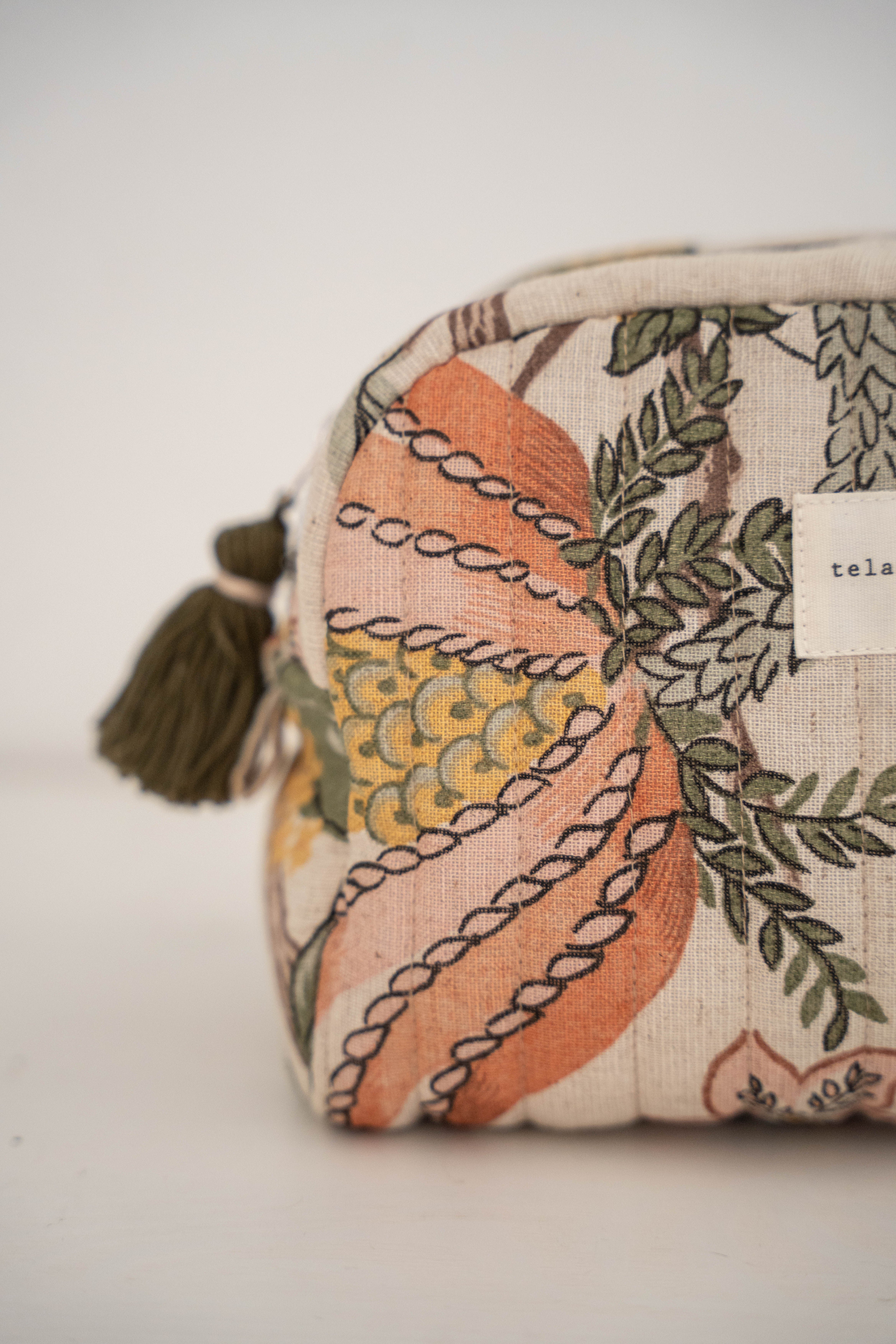 DESENLİ KETEN MAKYAJ ÇANTASI & CLUTCH
