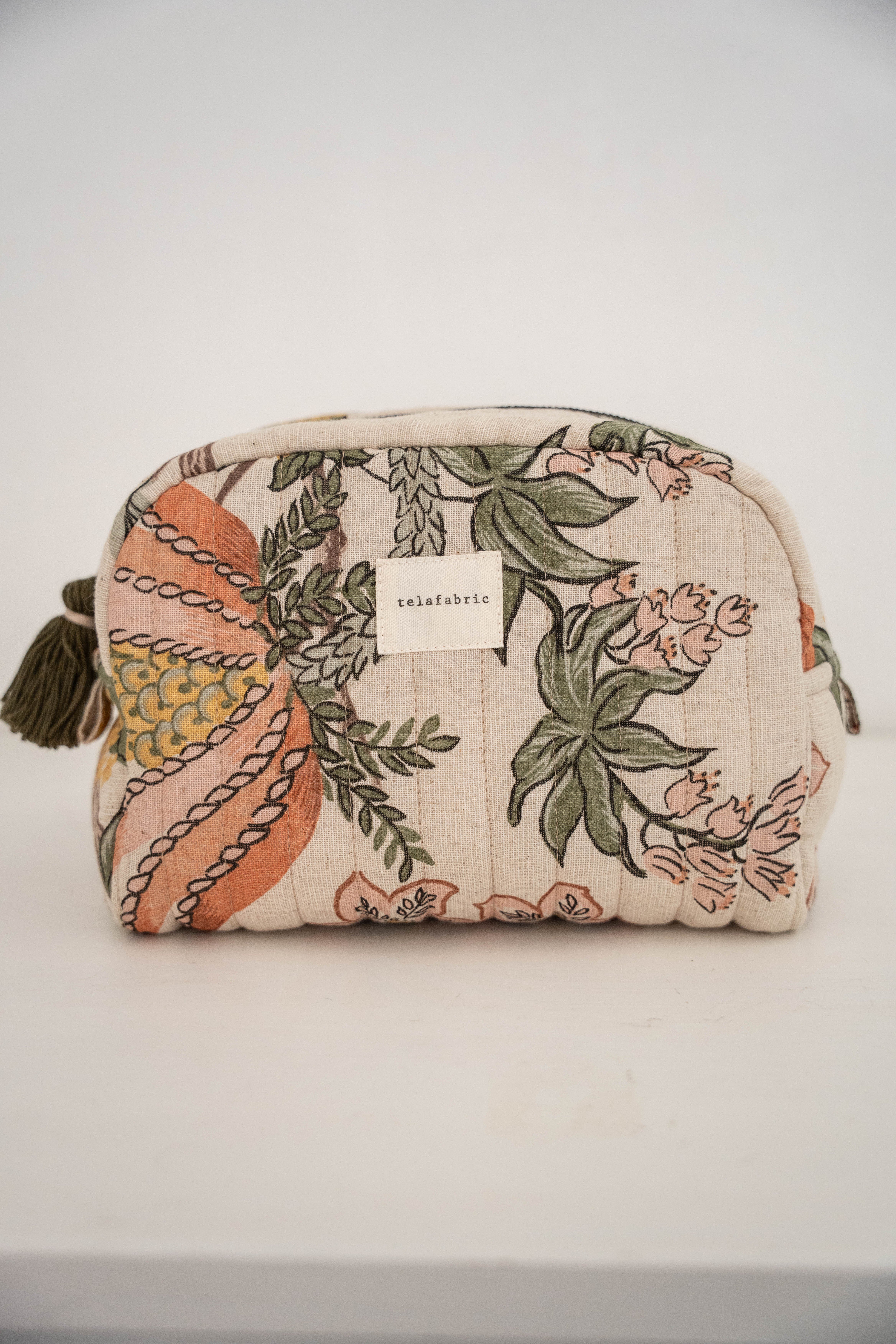 DESENLİ KETEN MAKYAJ ÇANTASI & CLUTCH
