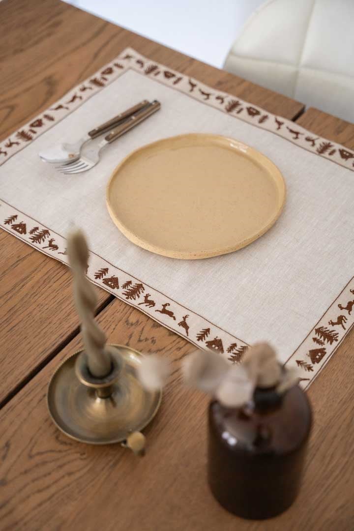 KIŞ MOTİFLİ KETEN AMERİKAN SERVİS