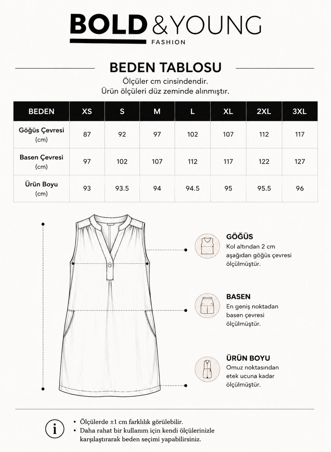 Bold & Young Düz Haki Kadife Cepli V Yaka 3/4 Kol Kadın Elbise