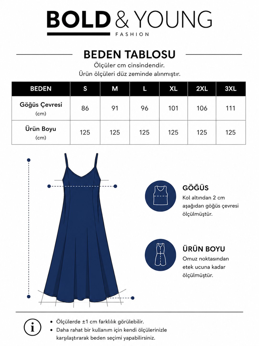Bold & Young Kadın Lacivert V Yaka Kolsuz Modal Kumaş Elbise