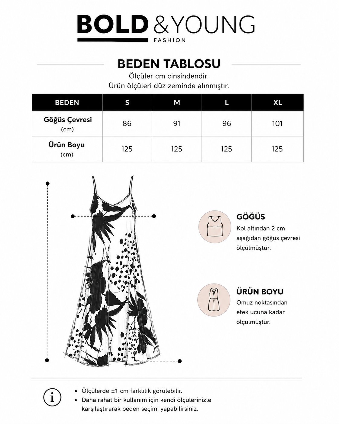 Bold & Young Kadın Siyah Beyaz Baskılı Askılı Viskon Midi Elbise