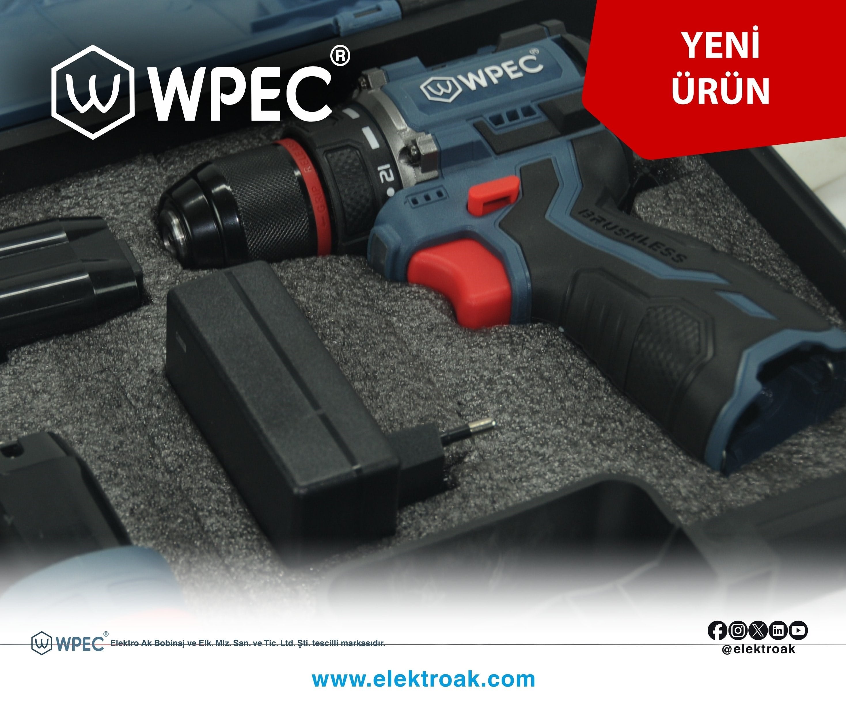 WPEC 16.8 VOLT 2.0AH KÖMÜRSÜZ ŞARJLI MATKAP
