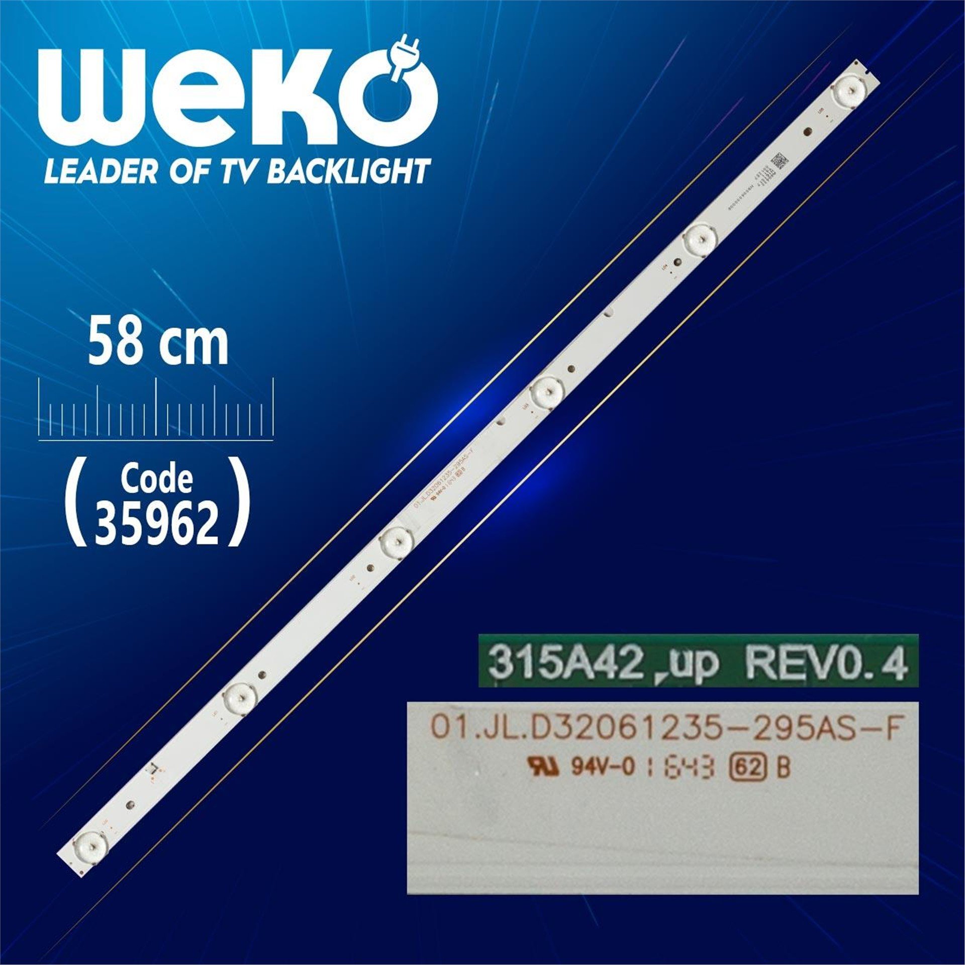 Weko 01.JL.D32061235-295AS-F - 6 LEDLİ 58 CM - Tv Led Bar - Tv Led Bar