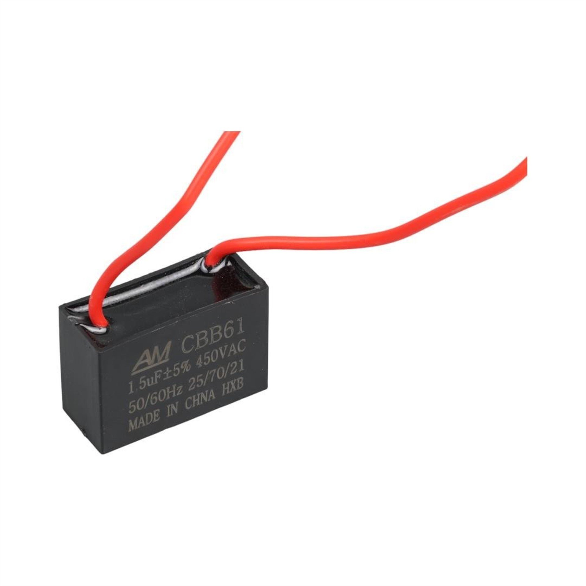 Oem 1.5UF 450VAC Siyah 10cm Kablolu Kare Tip Kutupsuz Kondansatör - Kondansatör