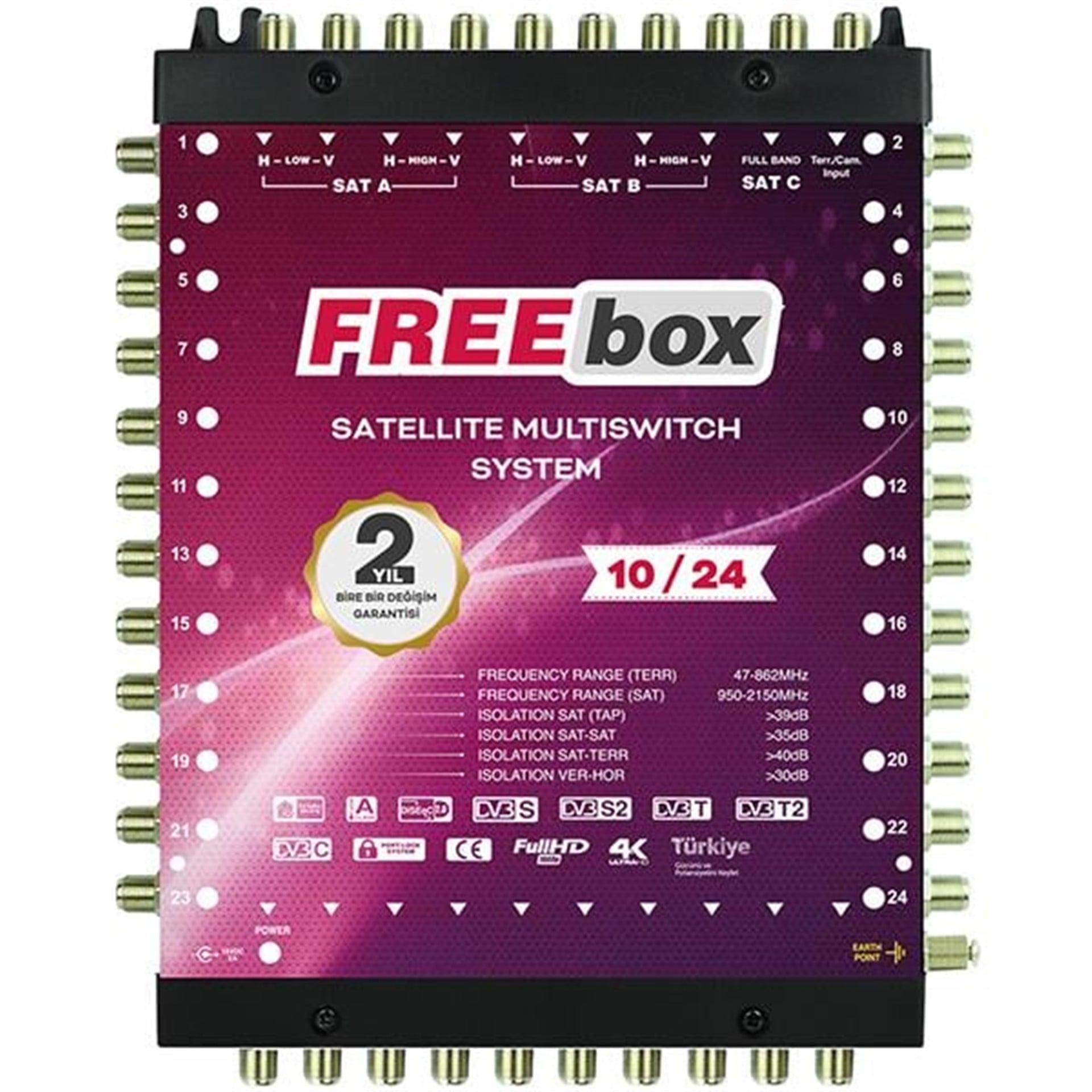 Freebox 10X24 Kaskatlı Santral Freebox - Freebox Kaskatlı Uydu Santral