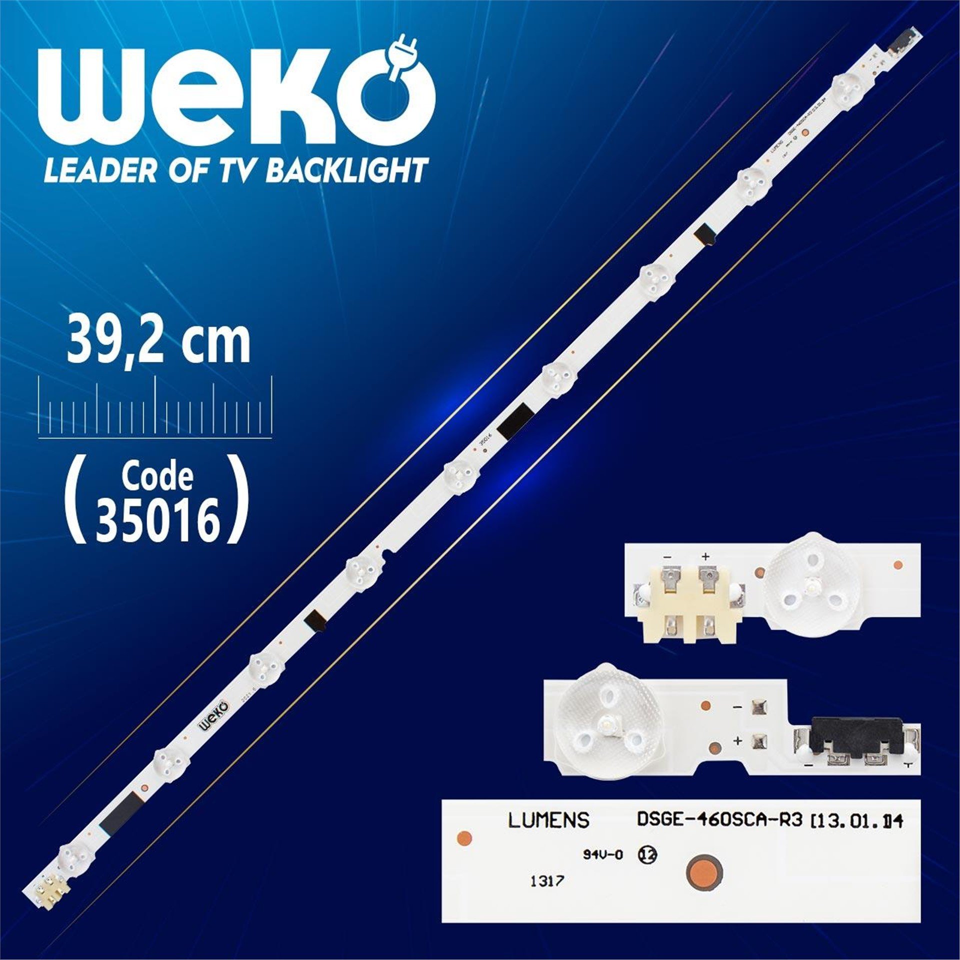 Weko 2013SVS46F R9/R6 REV1.9 - D2GE-460SCB-R3 - 46E25309A - RIGHT - 59.4 CM 9 LEDLİ Tv Led Bar - Tv Led Bar