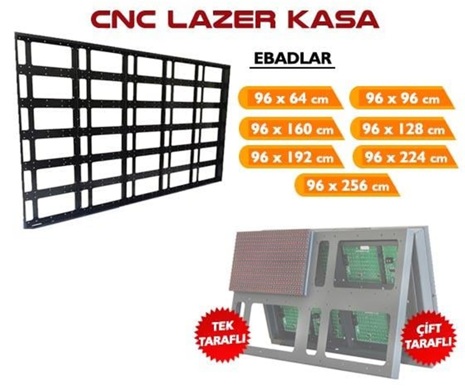 Oem 256*96 Cnc Tabela Kasası Tek Taraflı - Kayan Yazı Tabela