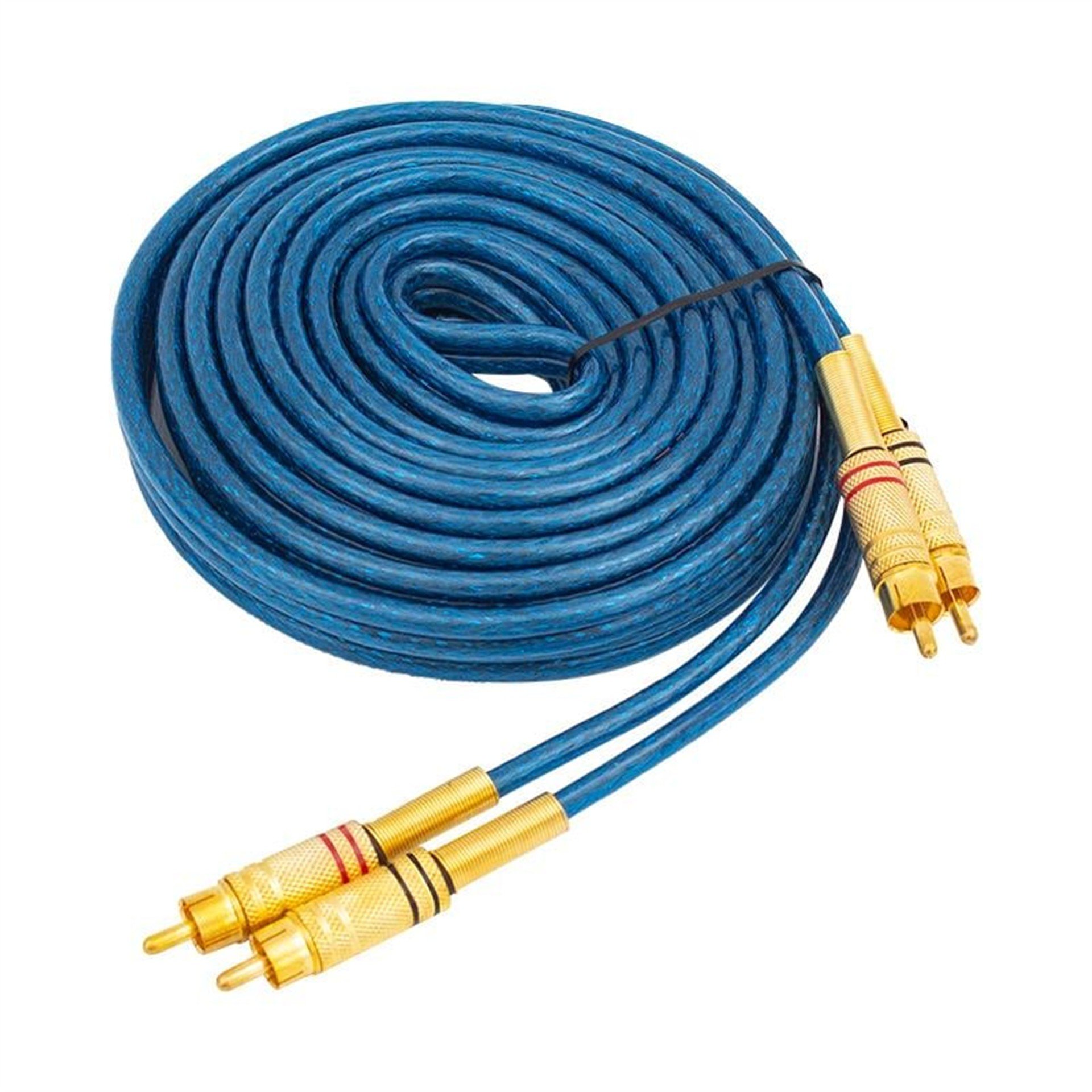 Powermaster 2RCA - 2RCA 4.5 Metre Mavi Ara Kablo - RCA-Ses Kabloları