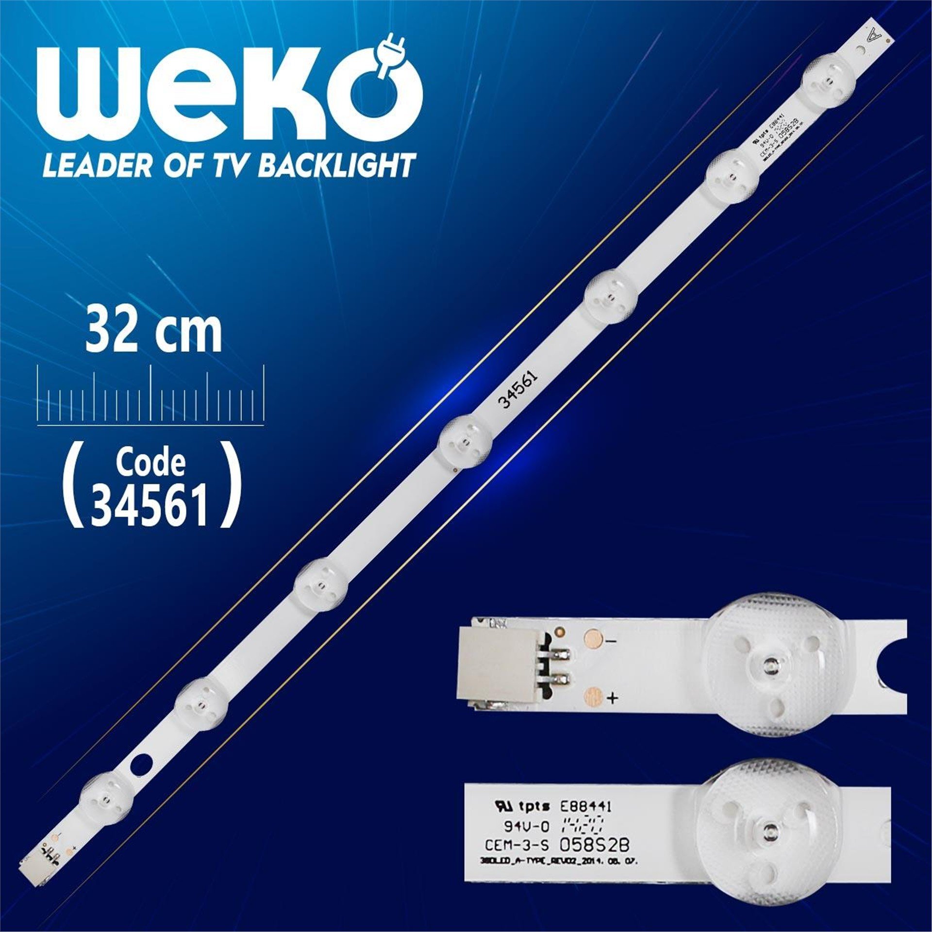 Weko 39Dled_A-Type_Rev02 - 35.7 Cm 7 Ledli - (Wk-107) - Vestel Led Bar