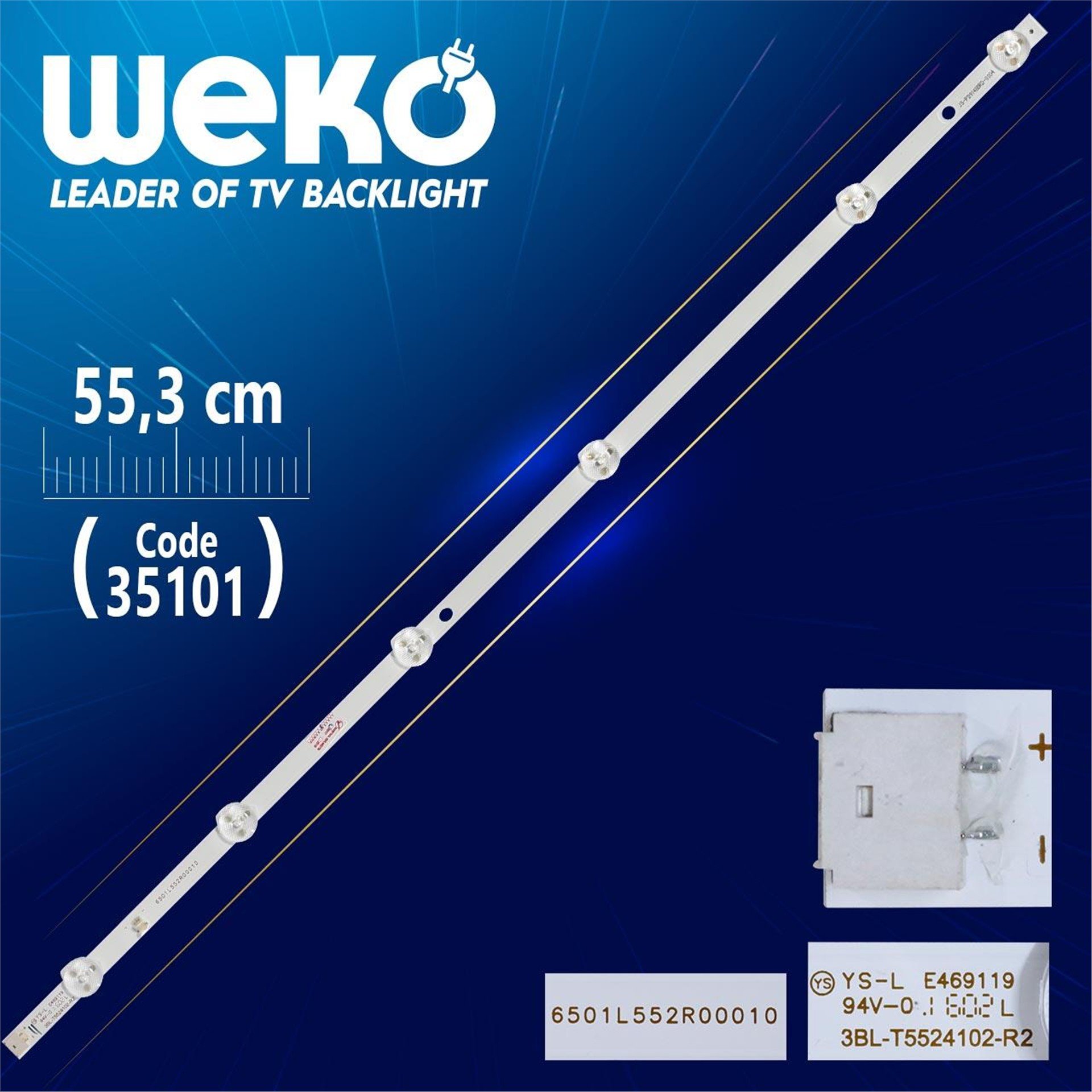 Weko 3BL-T5524102-R2 - 6501L552R00010 - 55.3 Cm 6 Ledli - WK-850 Led Tv Bar - Tv Led Bar