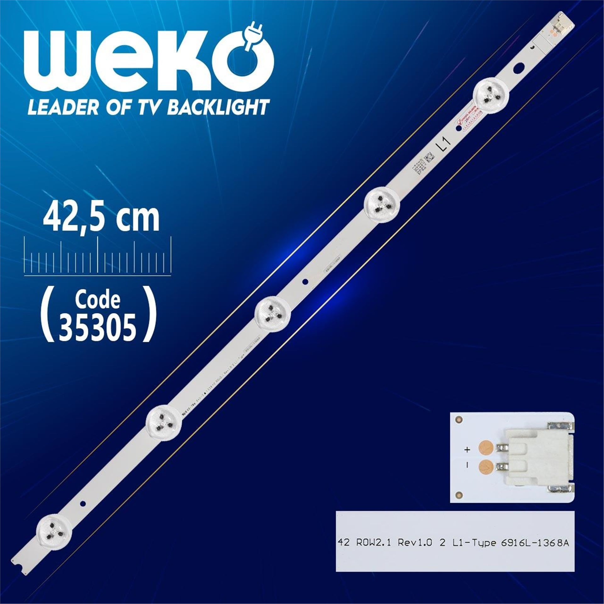 Weko 42'' ROW2.1 REV1.0 2 L2-TYPE 6916L-1368A - 42.5 Cm 5 Ledli - WK-369 Led Tv Bar - Tv Led Bar