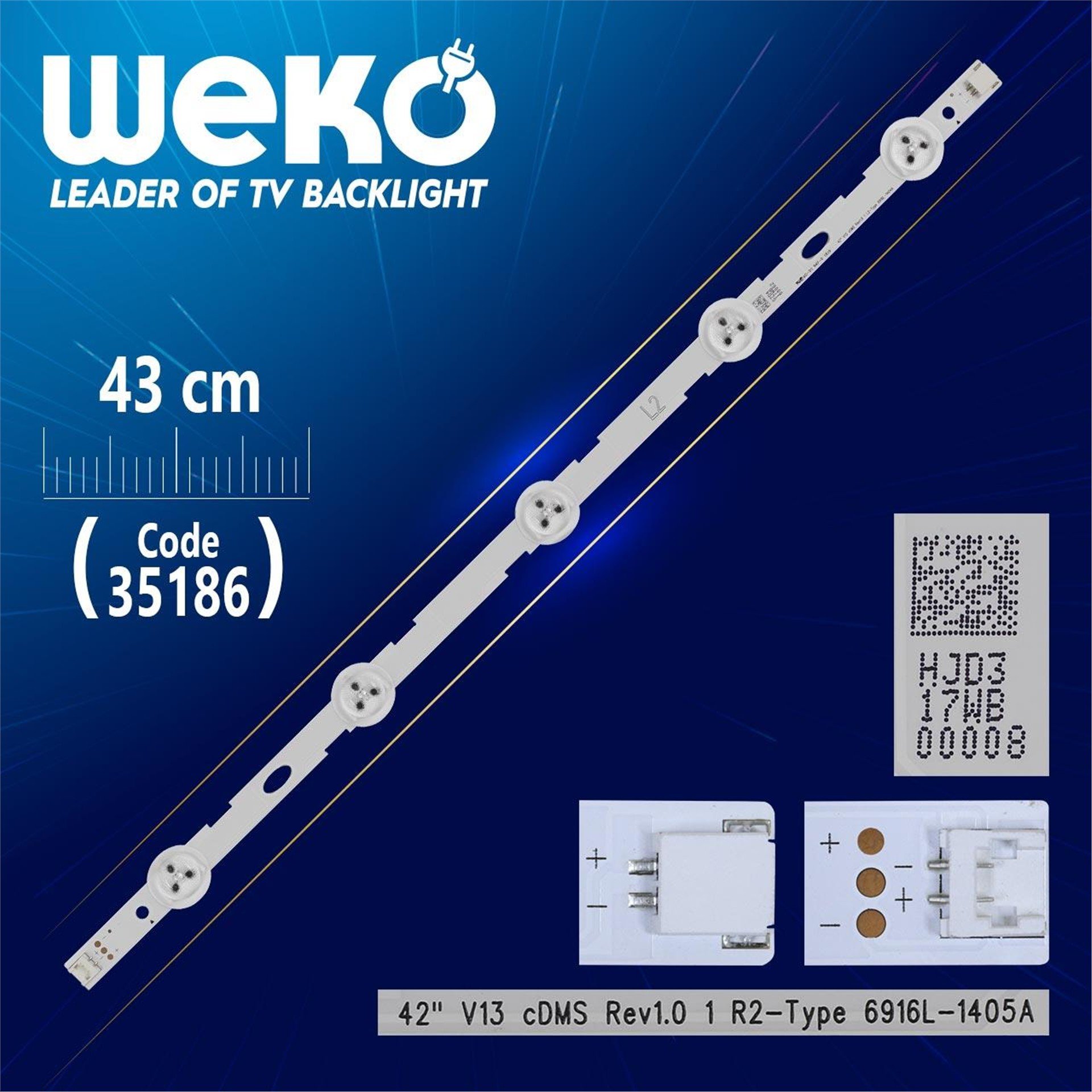 Weko 42'' V13 CDMS REV1.0 1 L2-TYPE - 6916L-1404A - 43 Cm 5 Ledli - (WK-489) Tv Led Bar - Tv Led Bar