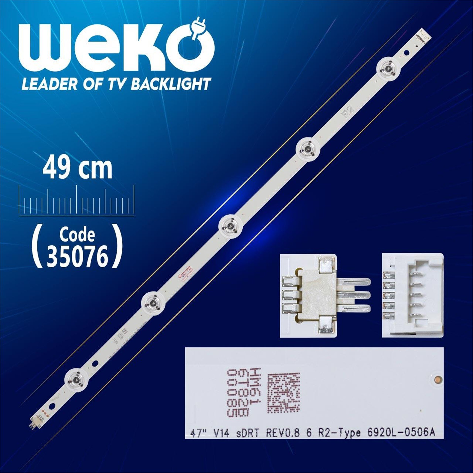 Weko 47'' V14 SDRT REV0.8 6 R2-TYPE 6920L-0506A - 49 Cm 5 Ledli - (WK-837) Tv Led Bar - Tv Led Bar
