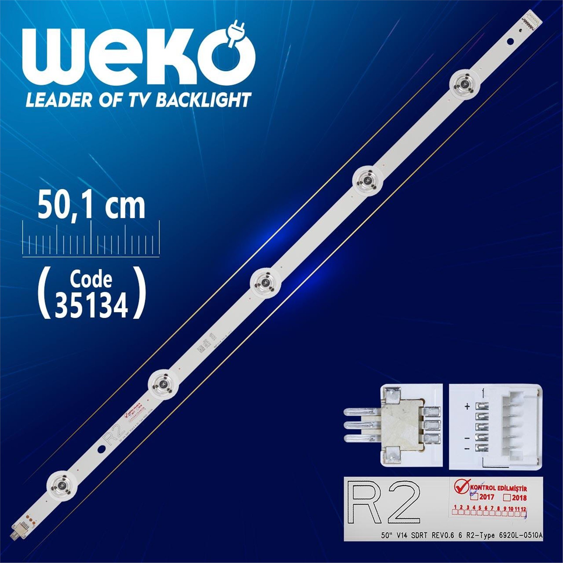 Weko 50'' V14 SDRT REV0.6 6 R2-TYPE 6920L-0510A - 50.1 Cm 5 Ledli - WK-400 Led Tv Bar - Tv Led Bar