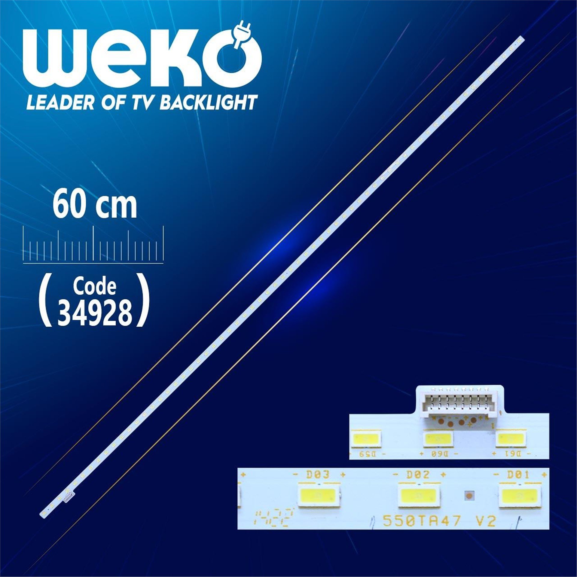 Weko 550TA47 V2 - 347S1B - E150504 - (60 CM) - 63 LEDLİ - (WK-762) - Tv Led Bar - Tv Led Bar