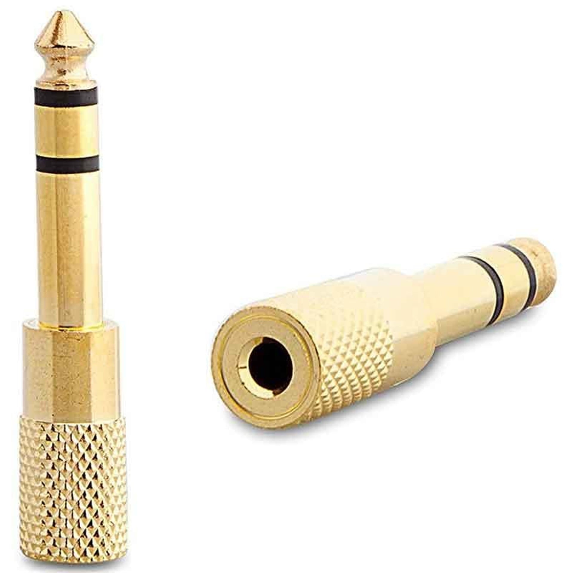 Elektromer 6.3 Mm Stereo Erkek-3.5 Mm Stereo Dişi Sarı Metal Gold Jack Fiş Çevirici - Fiş - Jack - Şase
