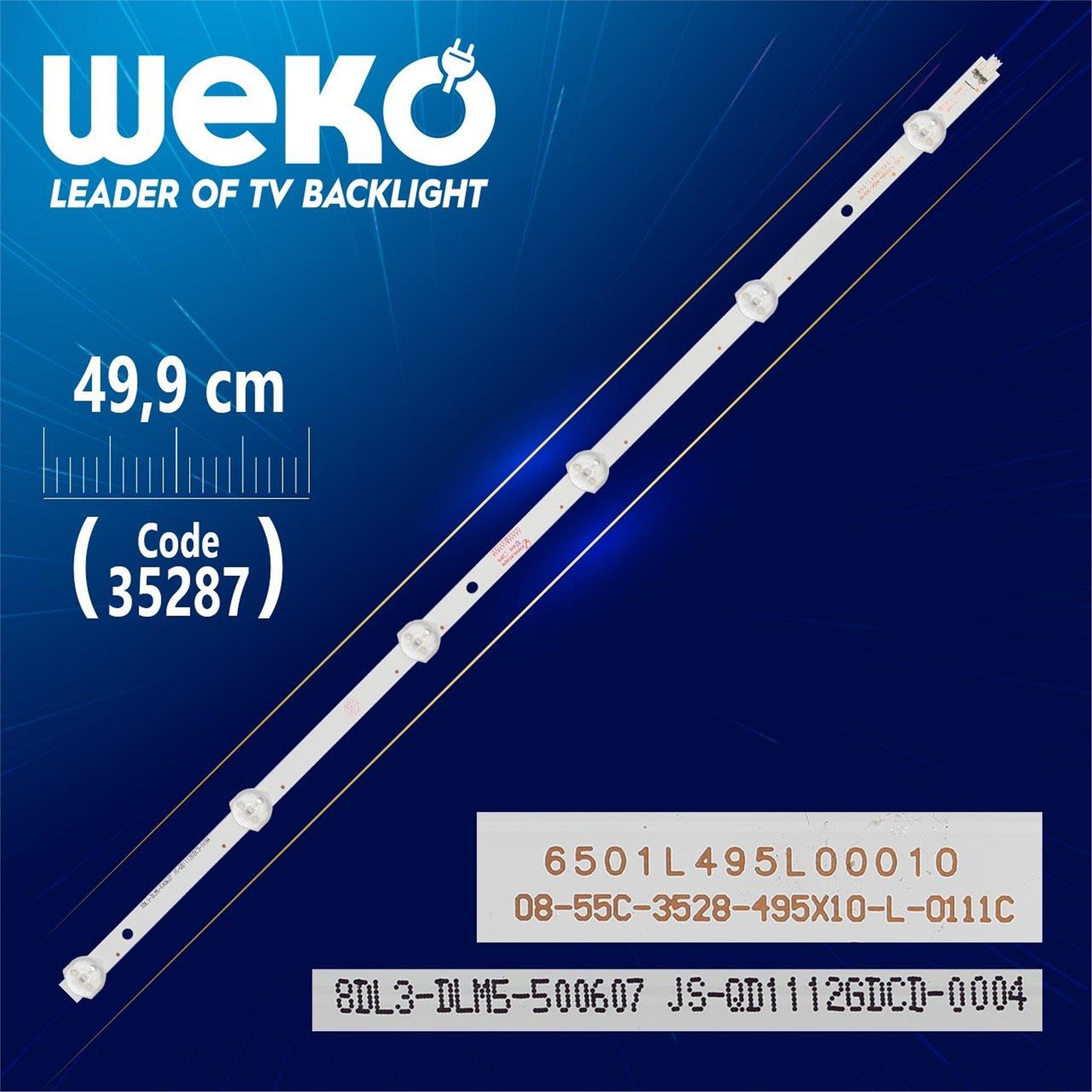 Weko 6501L495L00010 - 08-55C-3528-495X10-L-0111C - 49.9 Cm 6 Ledli   (WK-919) Tv Led Bar - Tv Led Bar