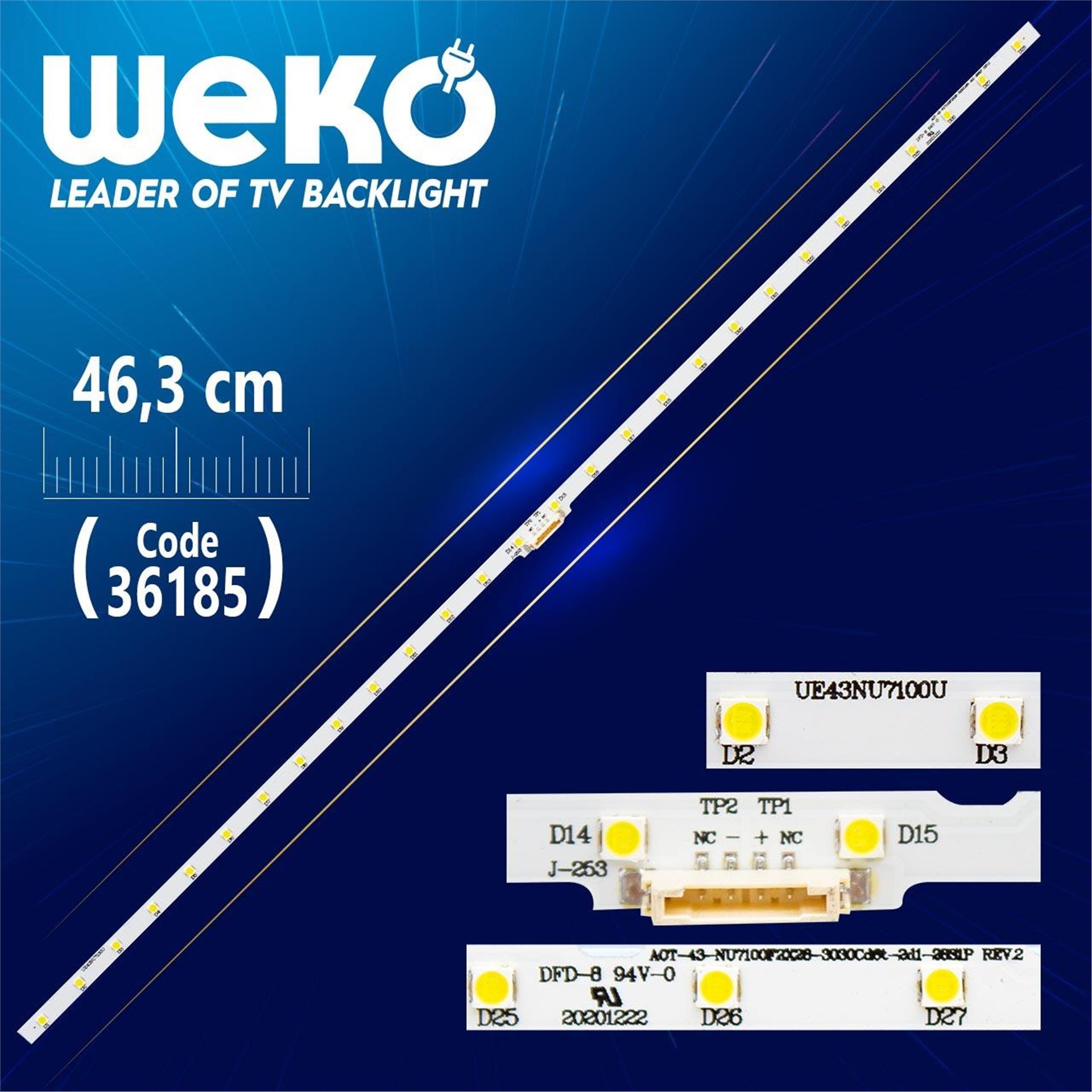 Weko AOT_43_NU7100F_2X28_3030C BN44-00947A 28 LEDLİ 46.3 CM Tv Led Bar - Tv Led Bar
