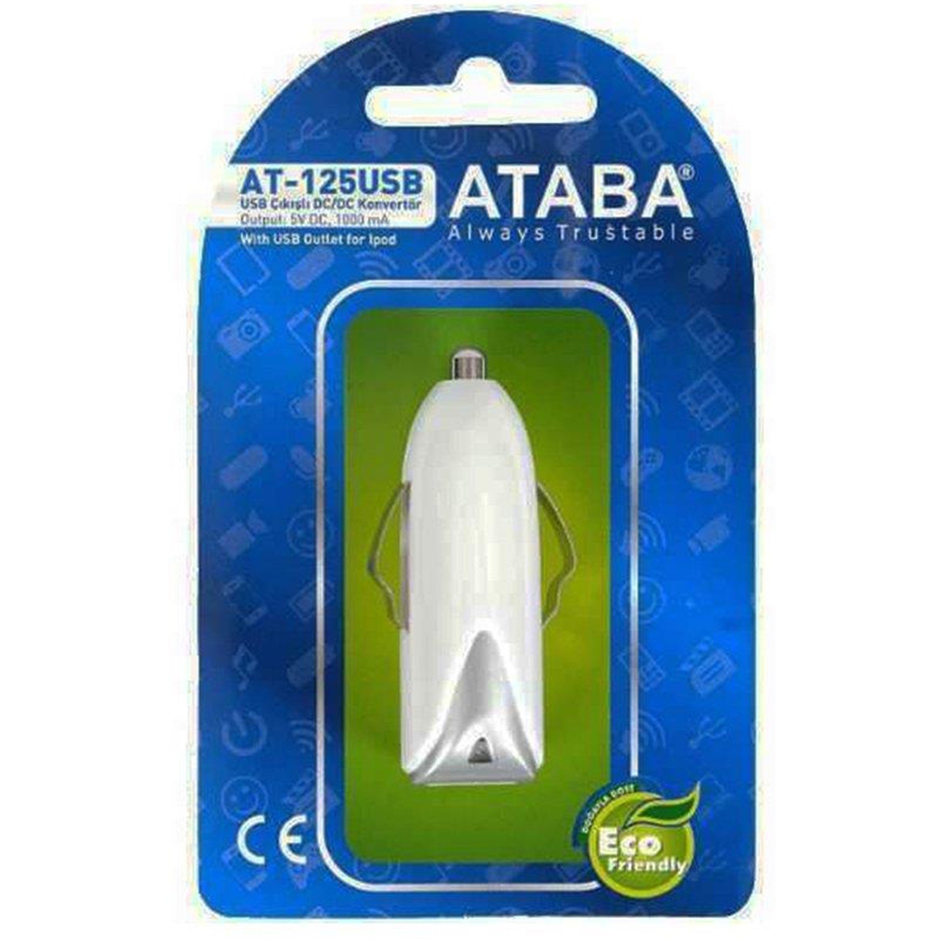 Ataba Ataba AT-125USB 12V Giriş 5V1000 mAH Çıkış Şarj Adaptörü - Oto Ses ve Görüntü Sistemleri