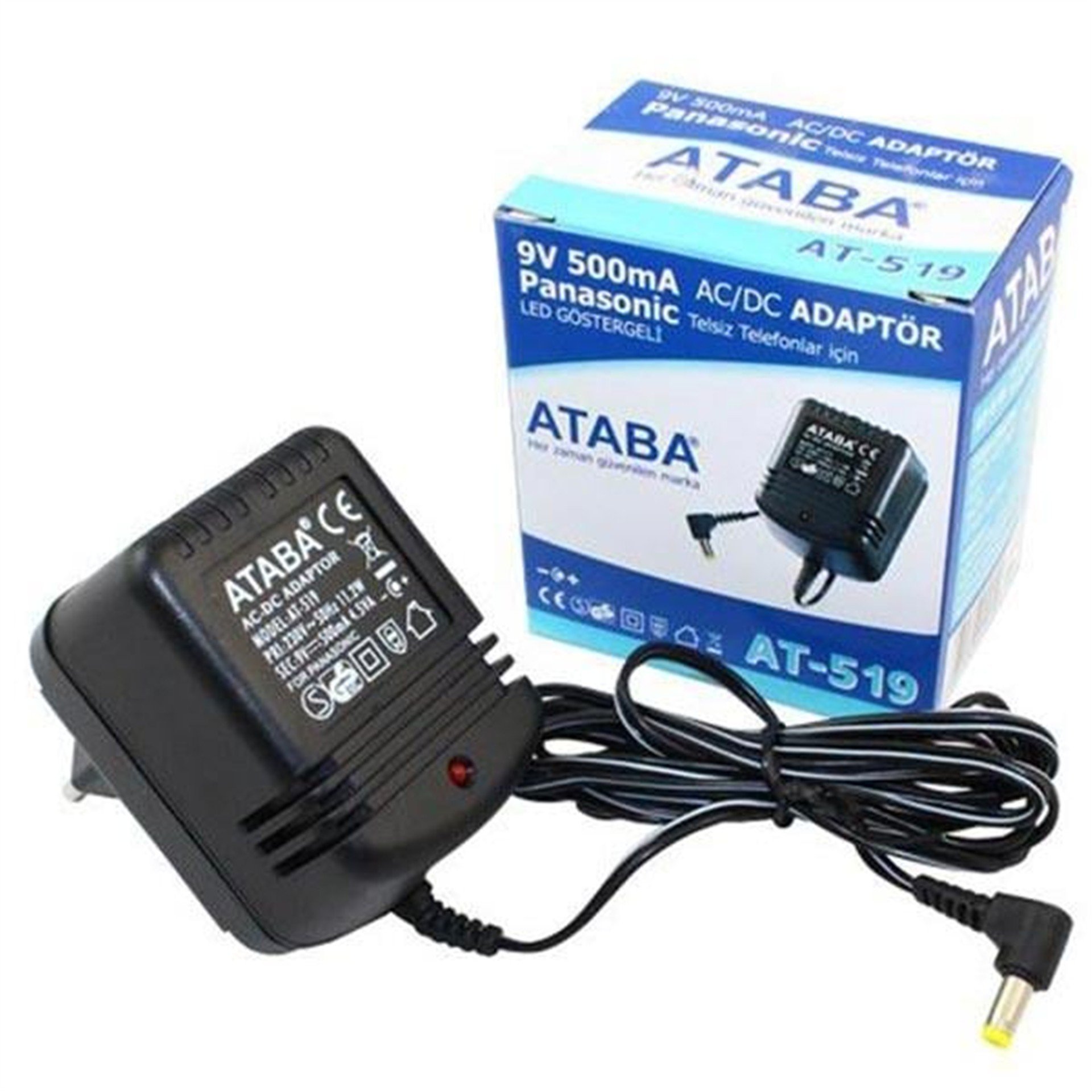 Ataba Ataba AT-519 9V 500mA İnce Uçlu Adaptör - Adaptörler