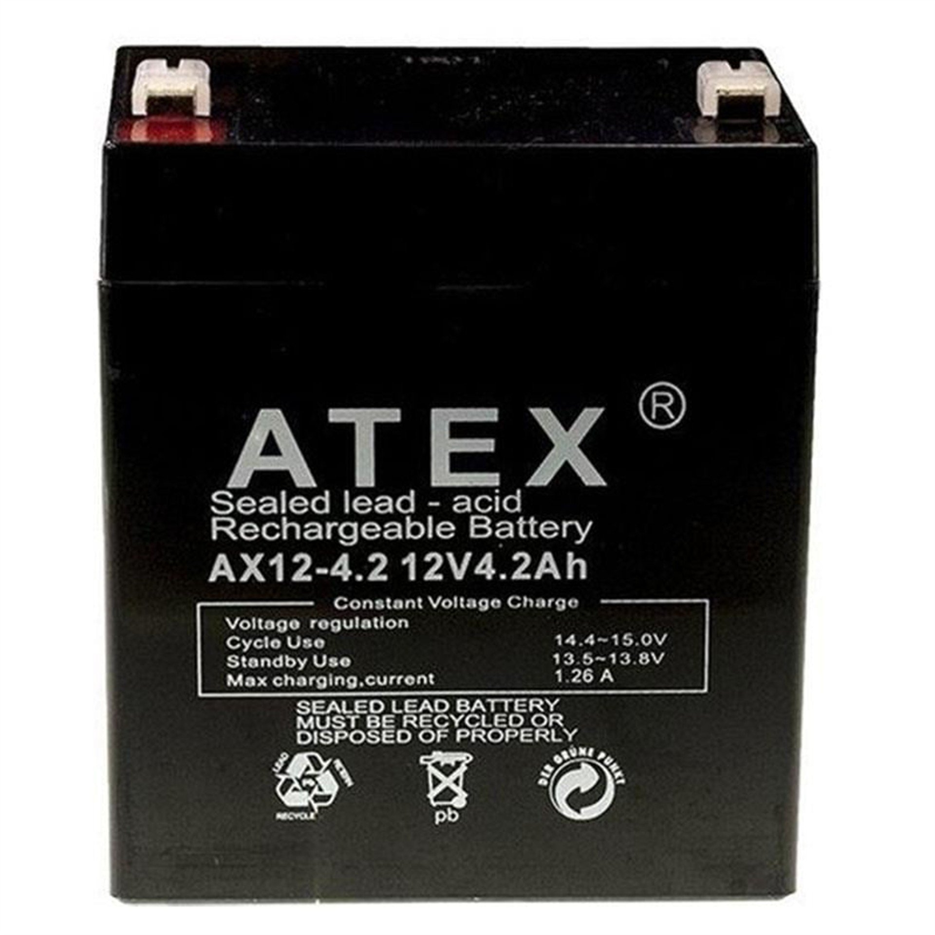 Atex Atex AX12-4.2 12 Volt 4.2 Amper Kuru Akü (90x70x101 Mm) - Aküler
