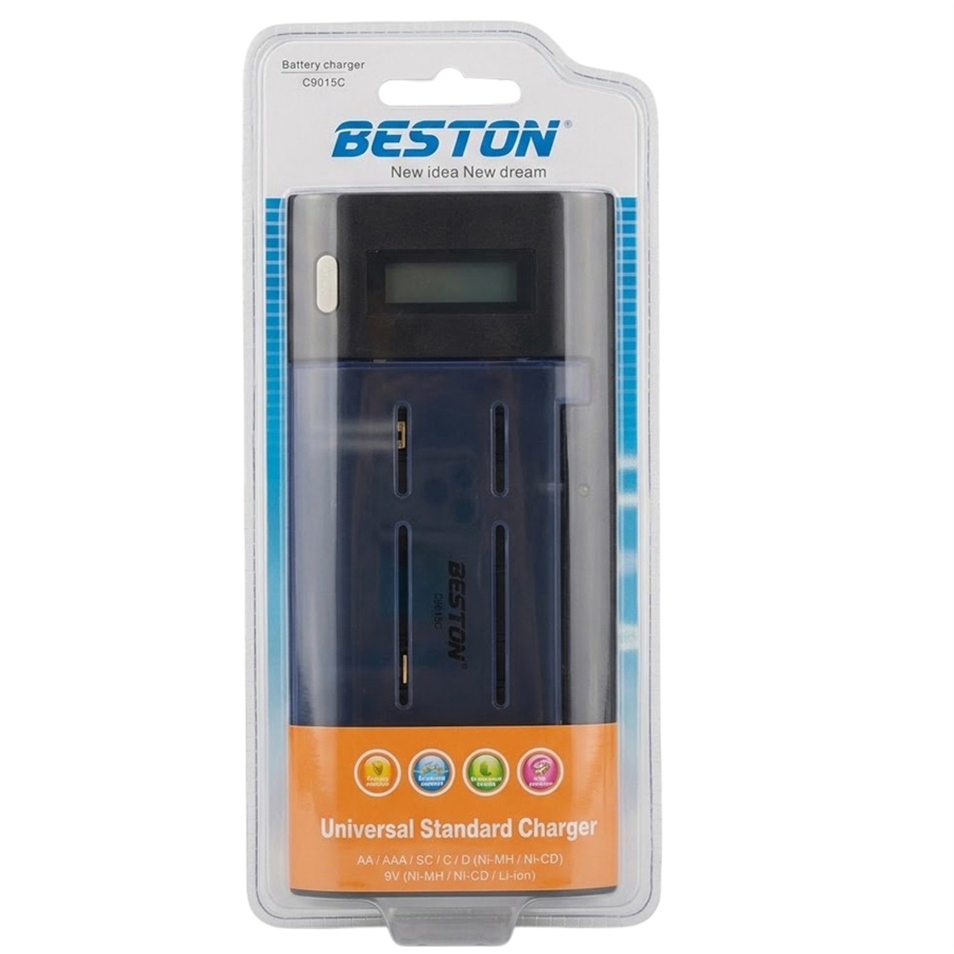 Reyonex BESTON BST-C9015C (AA-AAA-C-D-9V-SC) UNIVERSAL TÜM BOYLAR DİGİTAL EKRANLI PİL ŞARJ CİHAZ - Pil Şarj Cihazları