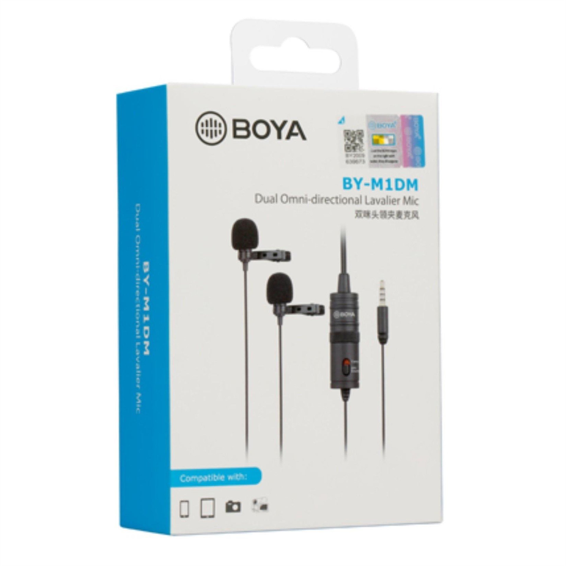 Boya Boya BY-M1DM Çok Yönlü İkili 4 Metre Kablolu Profesyonel Yaka Mikrofonu - Yaka Mikrofonları