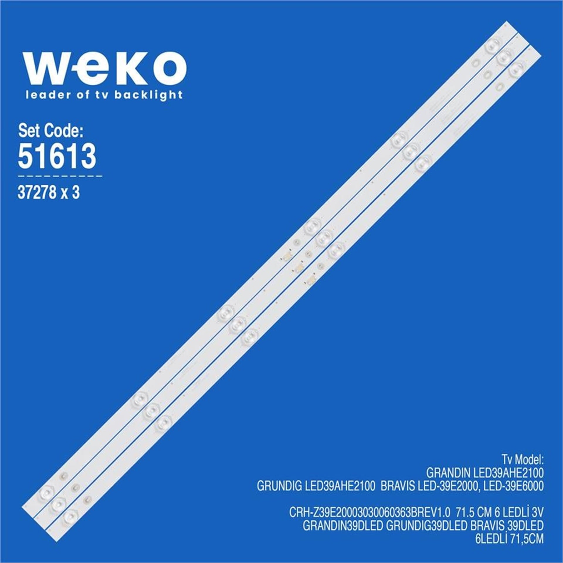 Weko Bravis LED-39E2000, LED-39E6000 39'' 3 Adet Tv Led Bar - Bravis Led Bar
