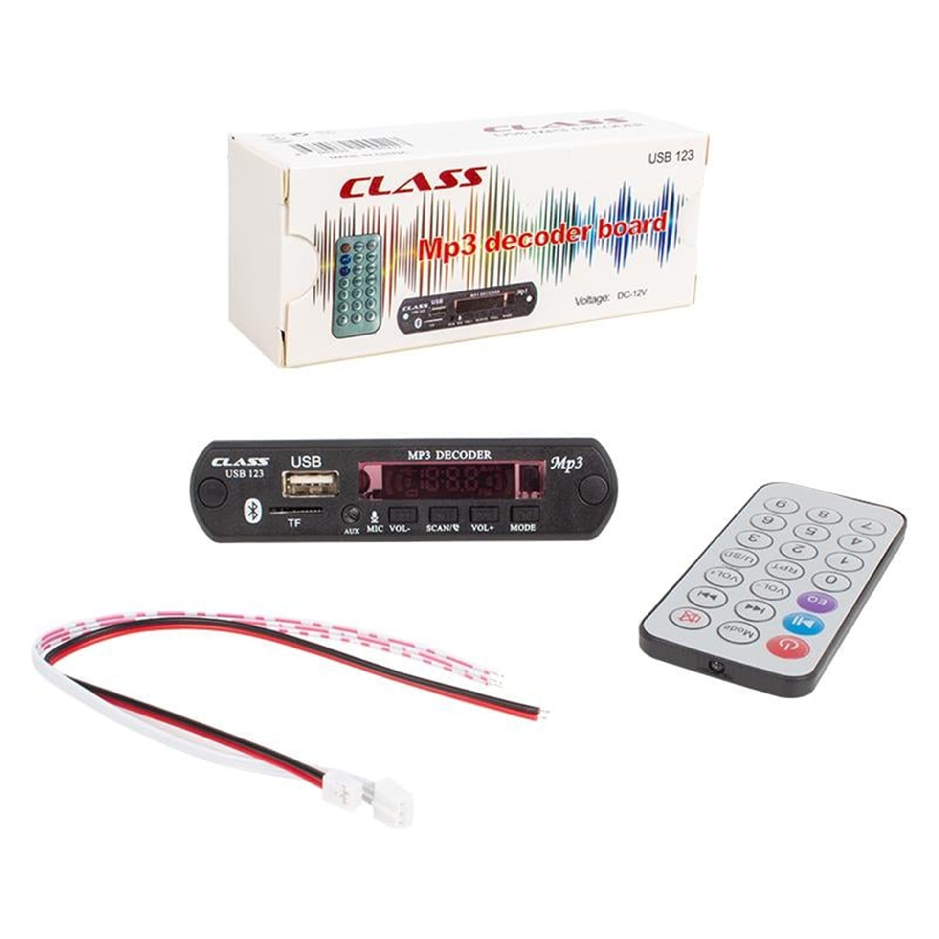 Class Class 12V SD-AF-VR Oto Teyp Mikrofonlu USB-SD Çevirici Digital Player Board USB-123 - Oto Aksesuarları