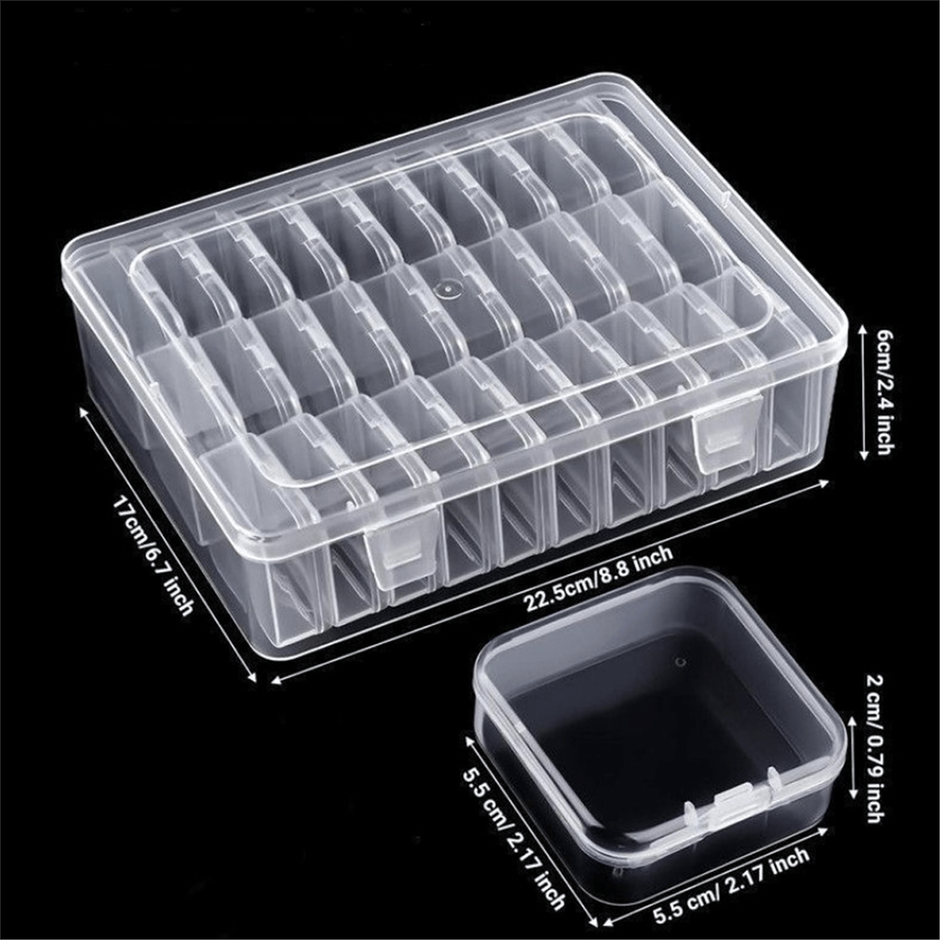 Compaxe Compaxe P-Serisi 24'lü Plastik Şeffaf Saklama Kutusu (24 Küçük + 1 Büyük Kutulu Set) - Ev ve Yaşam