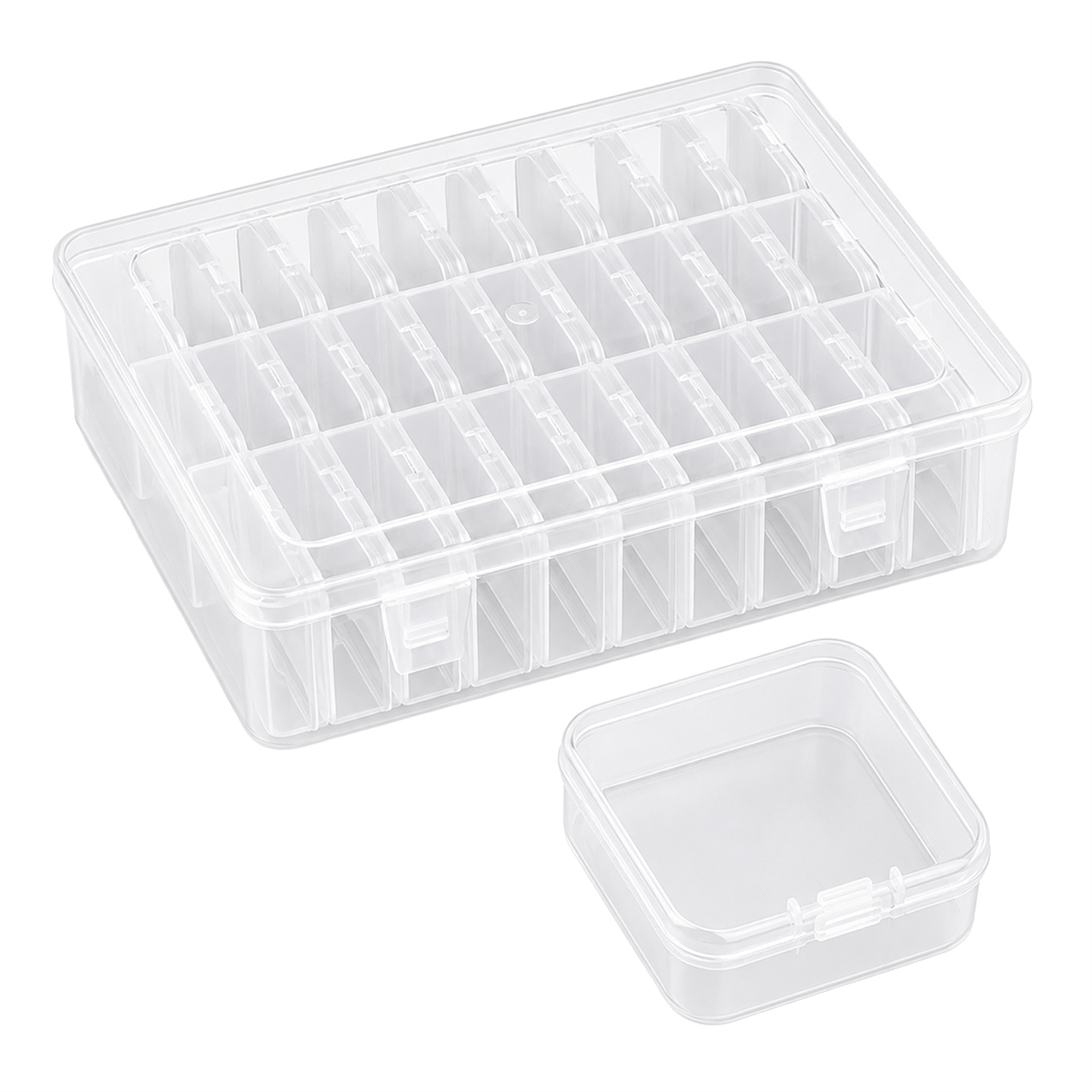 Compaxe Compaxe P-Serisi 24'lü Plastik Şeffaf Saklama Kutusu (24 Küçük + 1 Büyük Kutulu Set) - Ev ve Yaşam