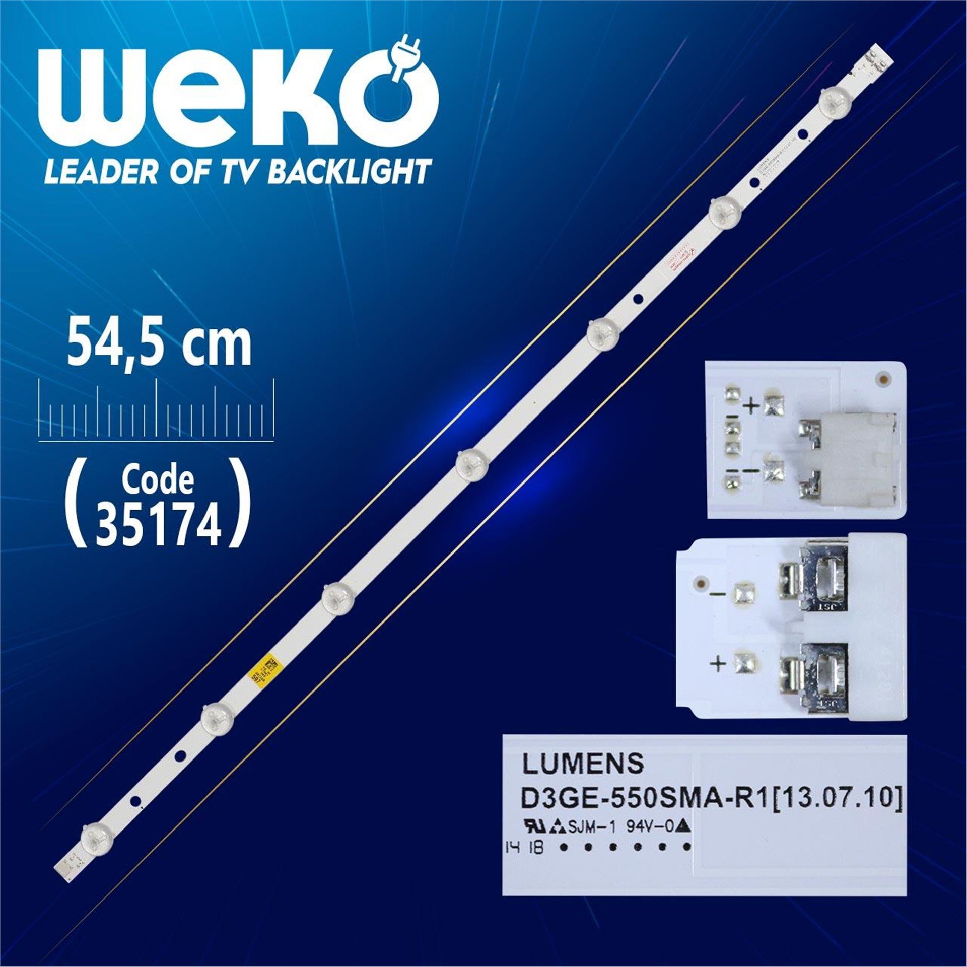 Weko D3GE-550SMA - R1 - SAMSUNG _ 2013SVS55 _ 3228N1 _ B2 _ L07 - 7 LEDLİ 54.5 CM - (WK-482) Tv Led Bar - Tv Led Bar