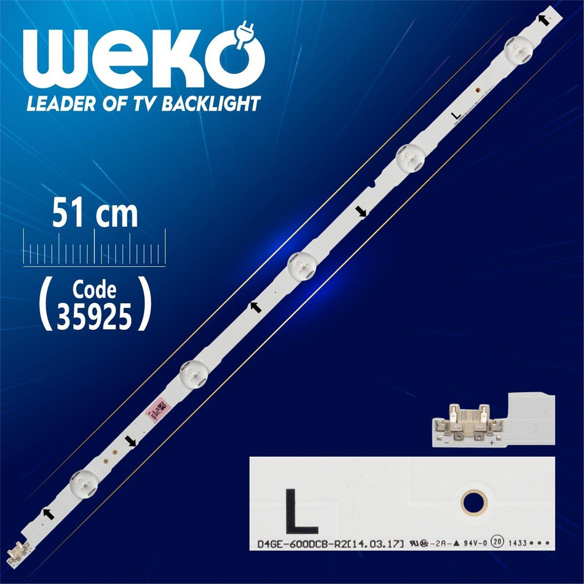 Weko D4GE-600DCB-R2 51 Cm Tv Led Bar - Tv Led Bar
