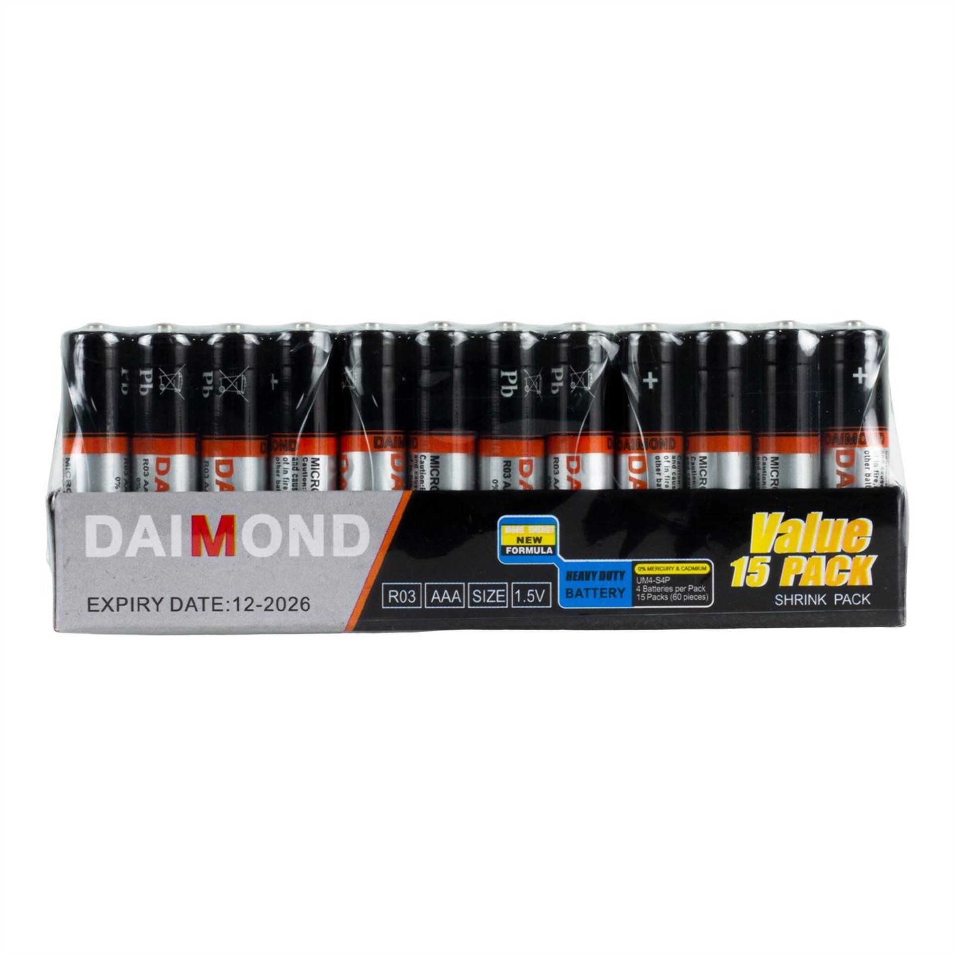 Daimond Daimond AAA İnce Kalem Pil 60'lı Paket - Piller
