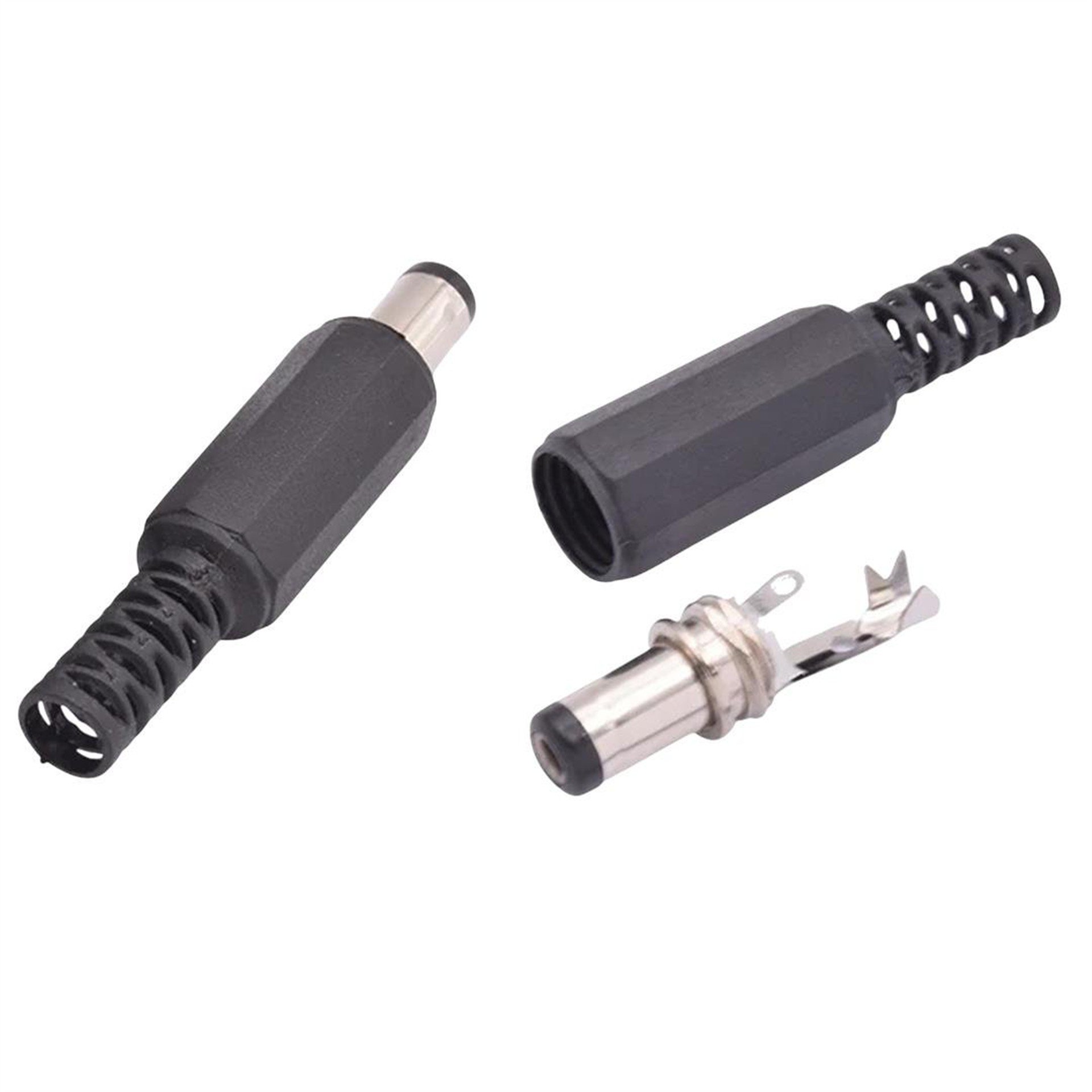 Powermaster DC Erkek Jak 2.1mm Kısa Tip - Lehimlenebilir Konnektör (IC-251) - Fiş - Jack - Şase