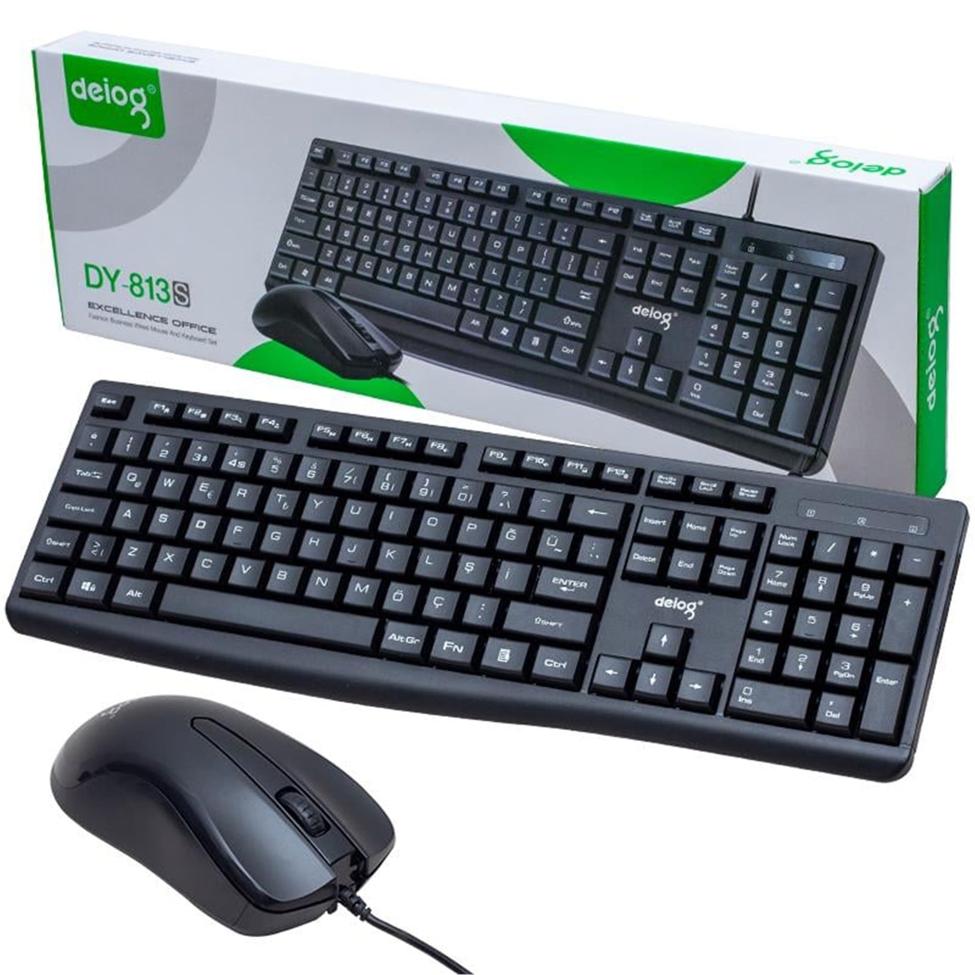 Deiog Deiog DY-813S Usb Kablolu Q Klavye-Mouse Set - Klavye & Mouse Set