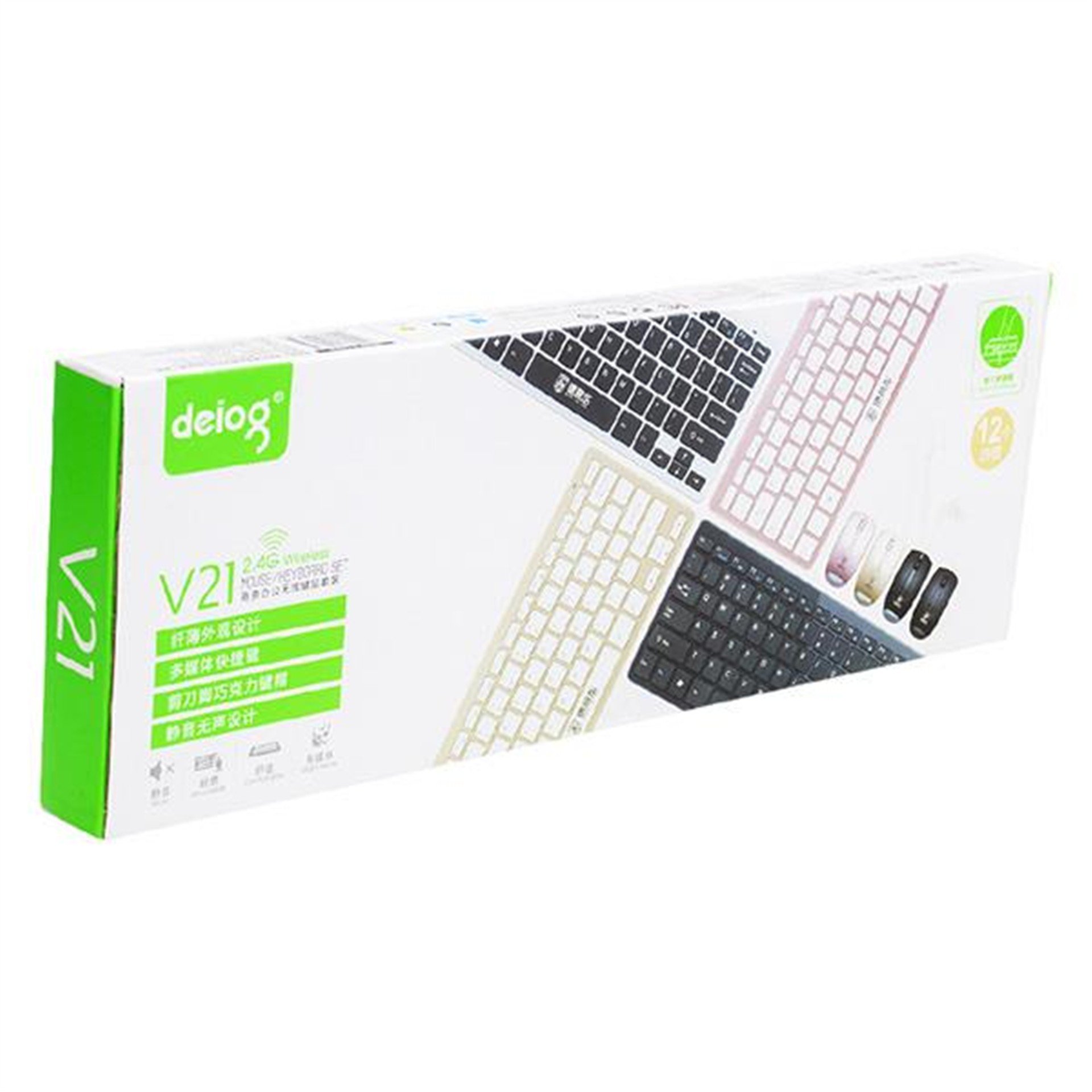Deiog Deiog V-21 2.4 Ghz Multimedia Kablosuz Q Klavye + Mouse Set - Klavye & Mouse Set