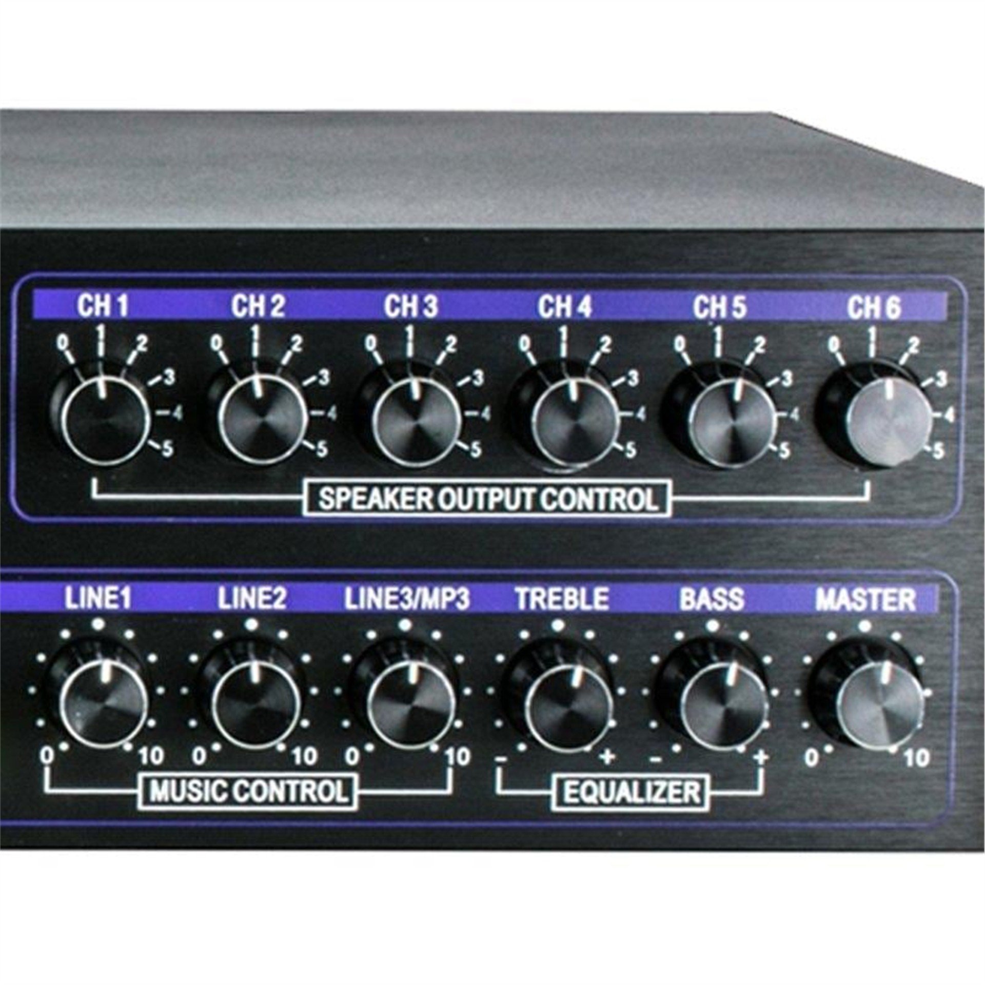 Dexun Dexun D-400 500 W USB-SD-BT 4-16 Ohm 6 Bölgeli 2 Mik. 3 Aux Giriş Trafolu Mixer Anfi - Seslendirme Amfileri