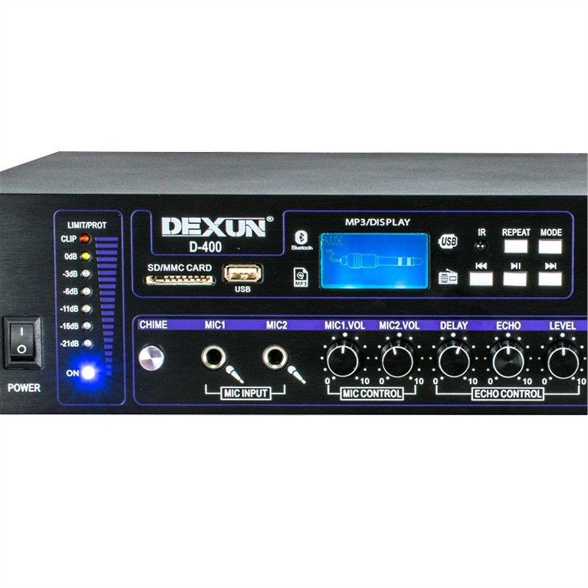 Dexun Dexun D-400 500 W USB-SD-BT 4-16 Ohm 6 Bölgeli 2 Mik. 3 Aux Giriş Trafolu Mixer Anfi - Seslendirme Amfileri