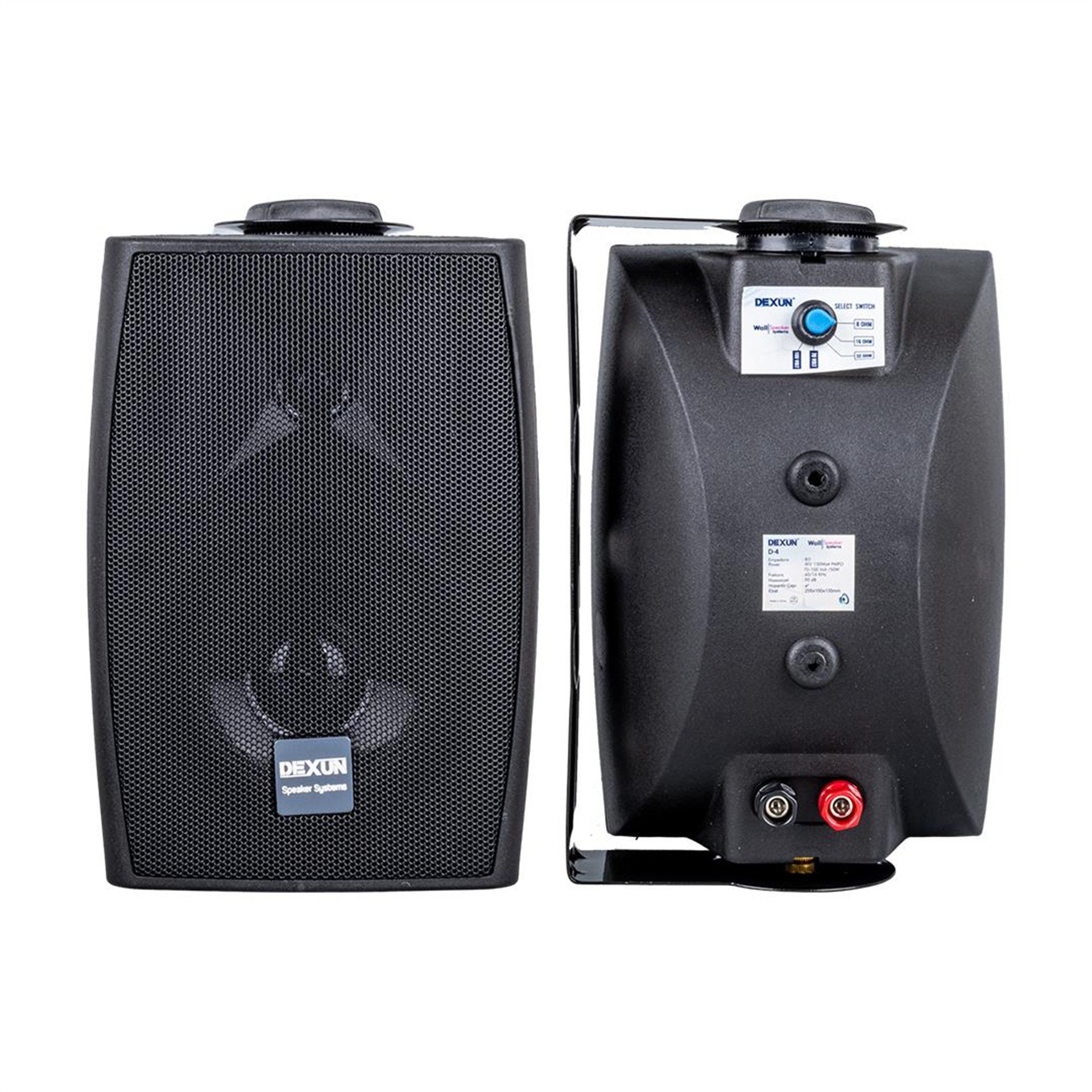 Dexun Dexun D-4T 10 CM 150 Watt 100 Volt 4'' Siyah Trafolu Sütun Hoparlör (Komutatörlü) - Trafolu Hoparlör