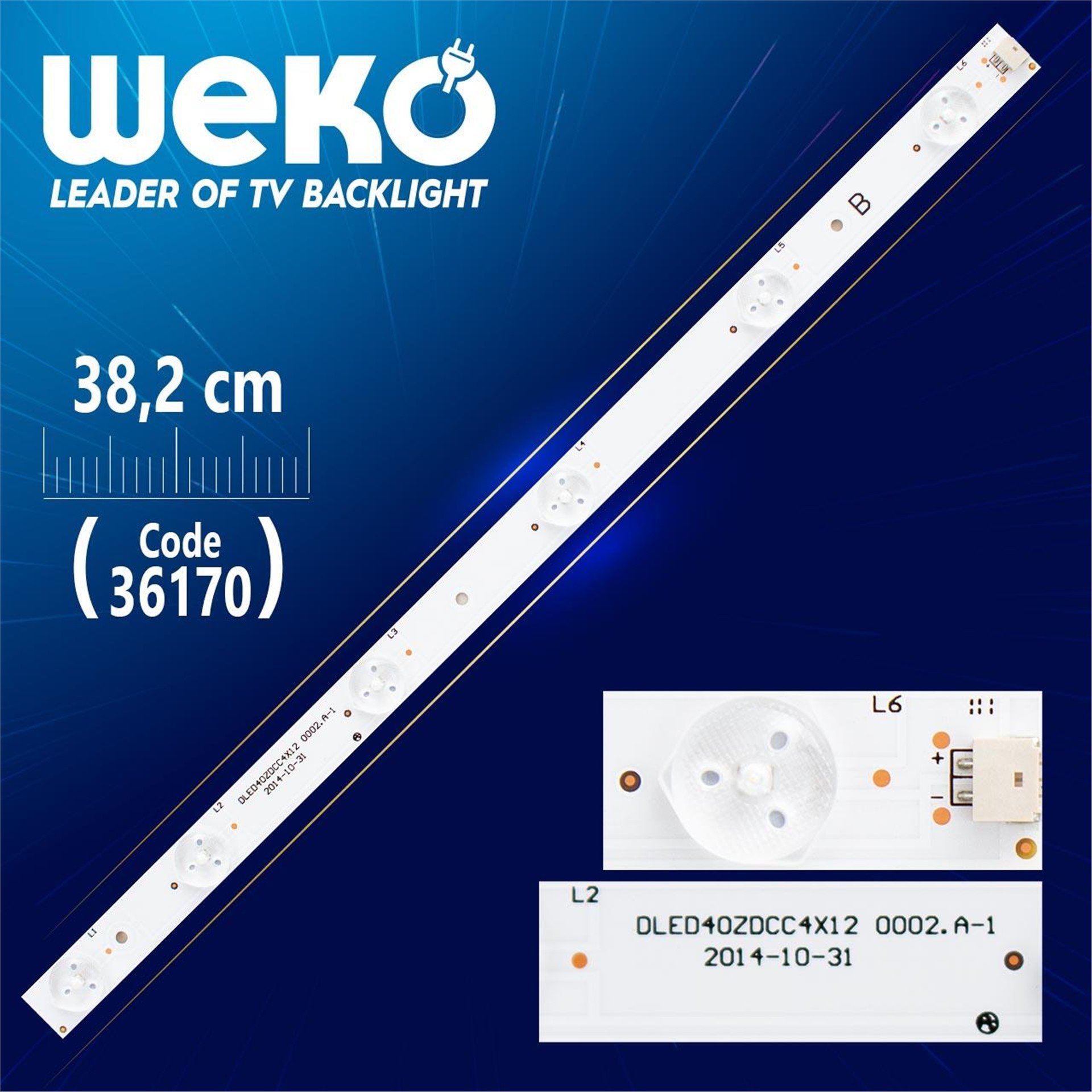 Weko DLED40ZDCC4X12 0002.A-1 (6 LEDLİ) - 38,2 CM - Tv Led Bar - Tv Led Bar